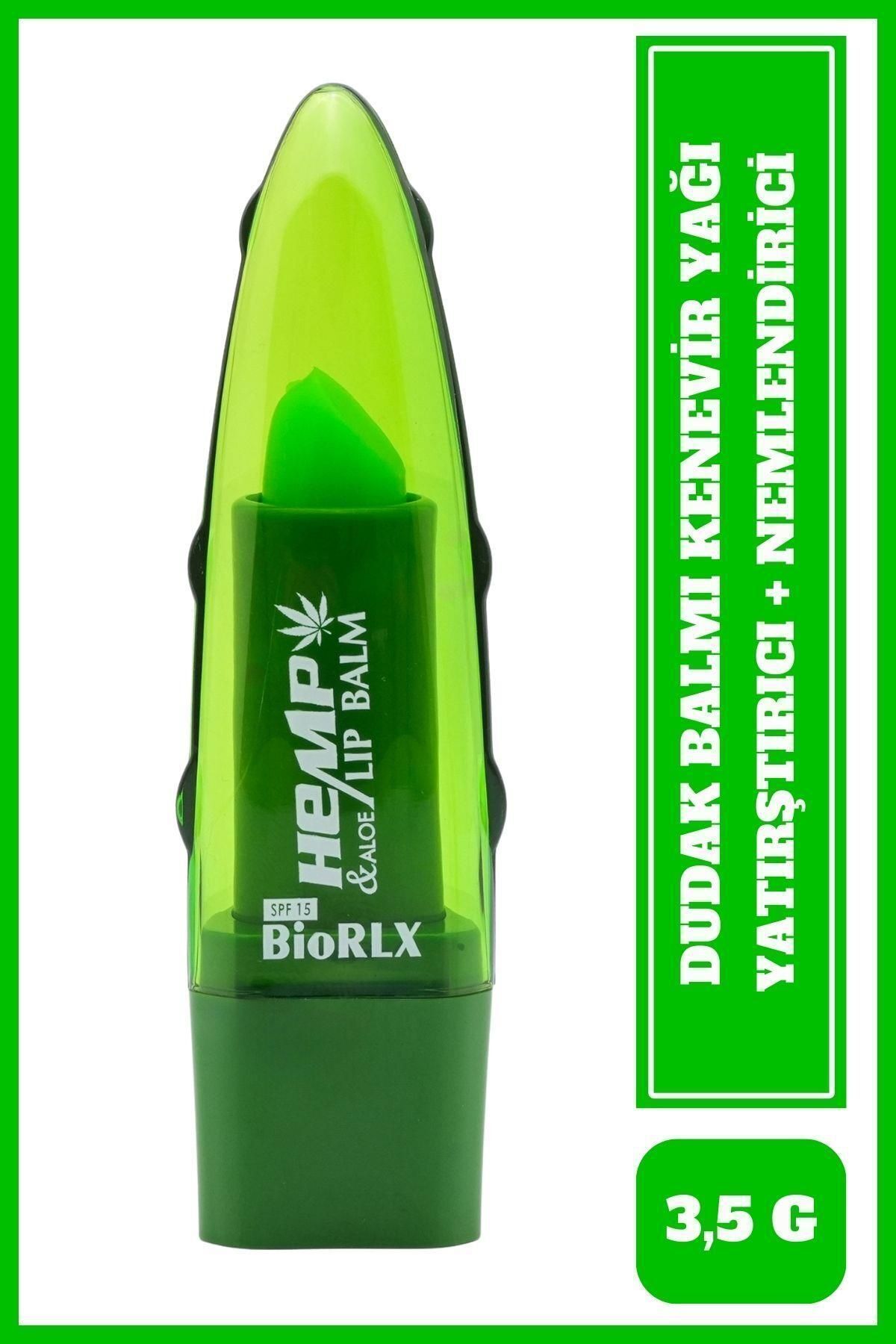 BioRLX Dudak Balmı Aloe Vera Kenevir Yağı Spf Yatıştırıcı Renksiz Dudak Bakım 3,5 G