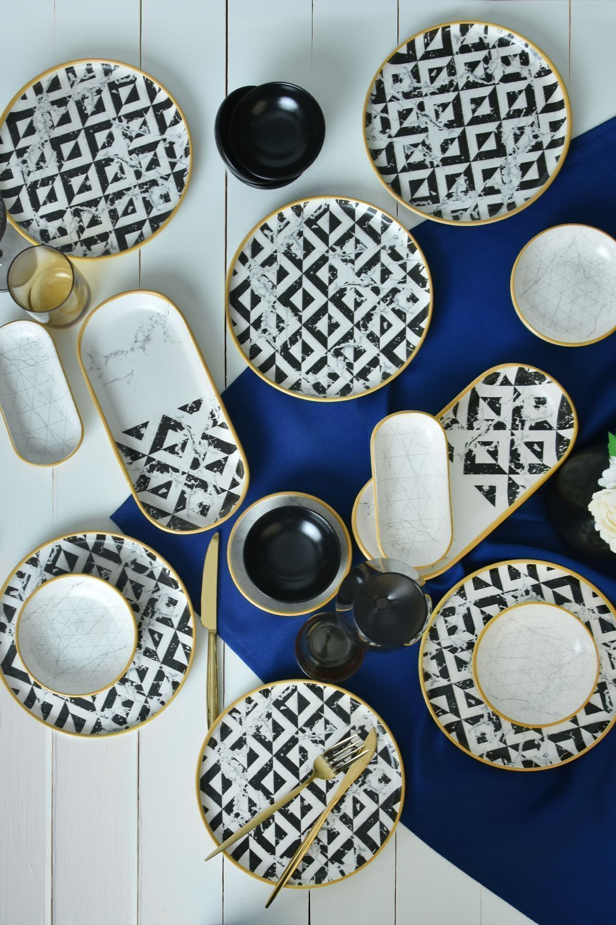 Keramika Trigon Marble Kahvaltı Takımı 18 Parça 6 Kişilik 18766-68-69