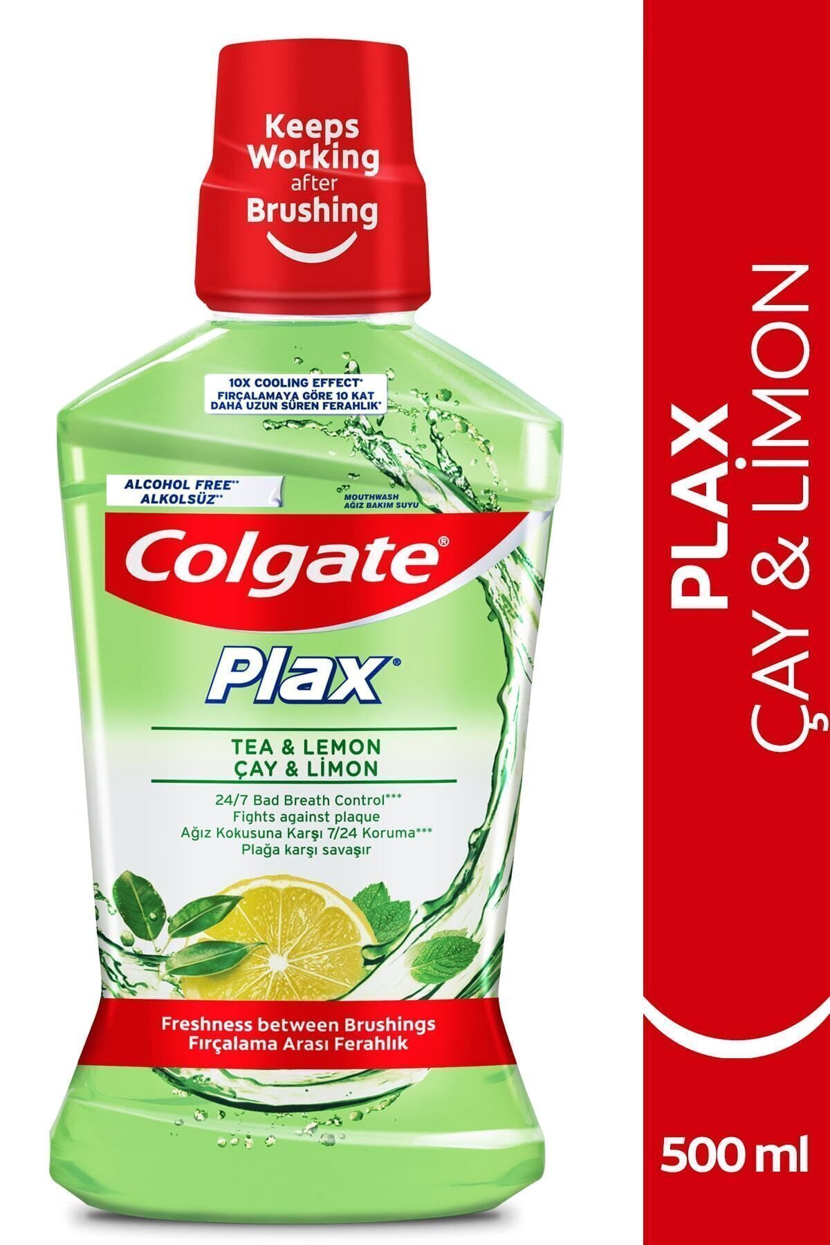 Colgate Plax Çay ve Limon Plağa Karşı Alkolsüz Ağız Bakım Suyu 500 ml