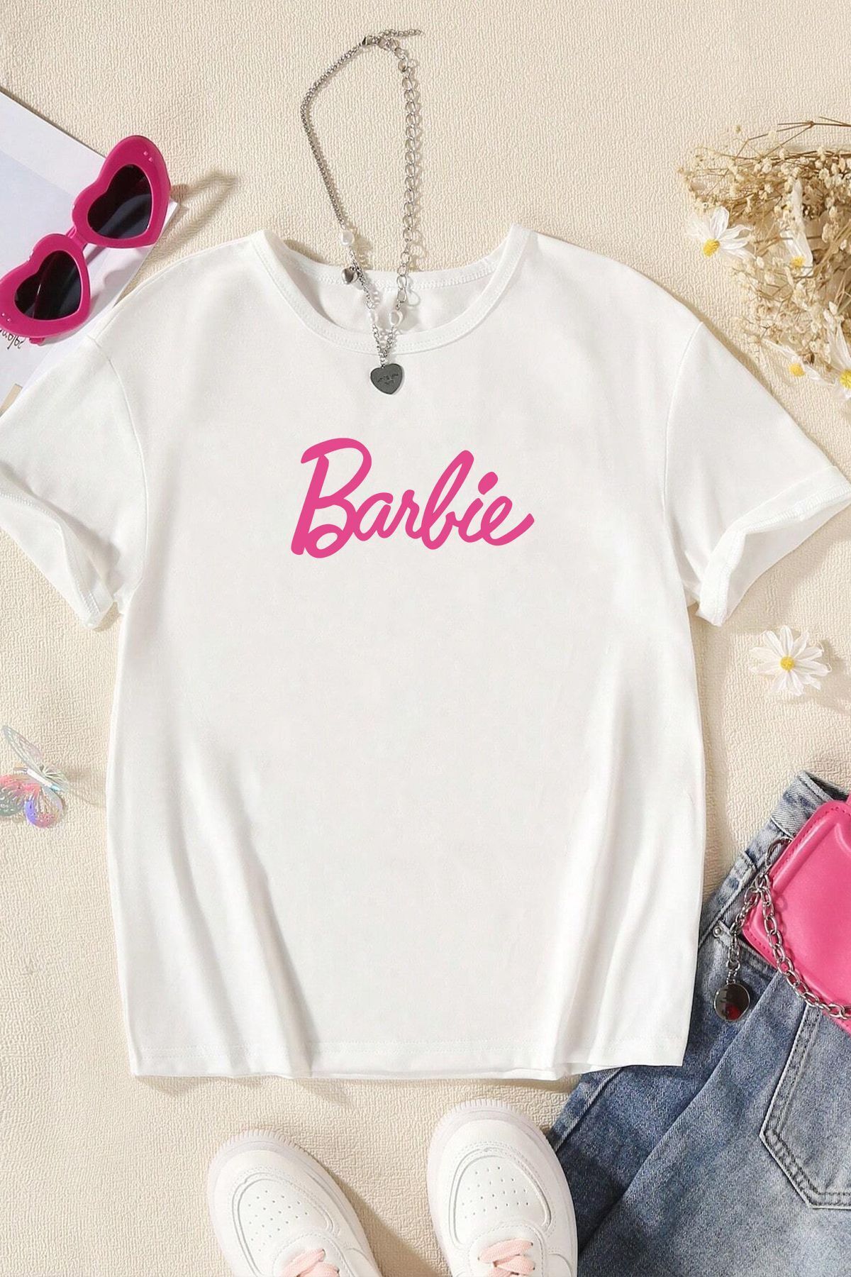 uyguntarz Çocuk Barbie Baskılı Pamuklu Tshirt