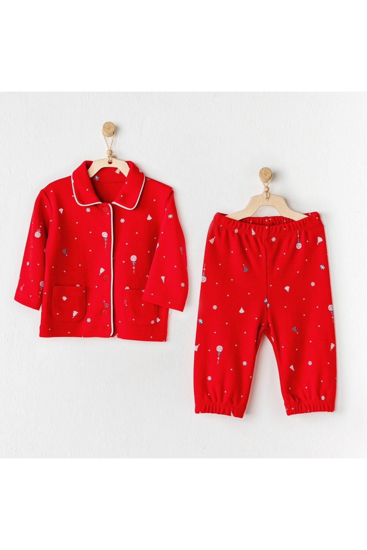 Andy Wawa Ac24432 New Year Bebek Pijama Takımı Red