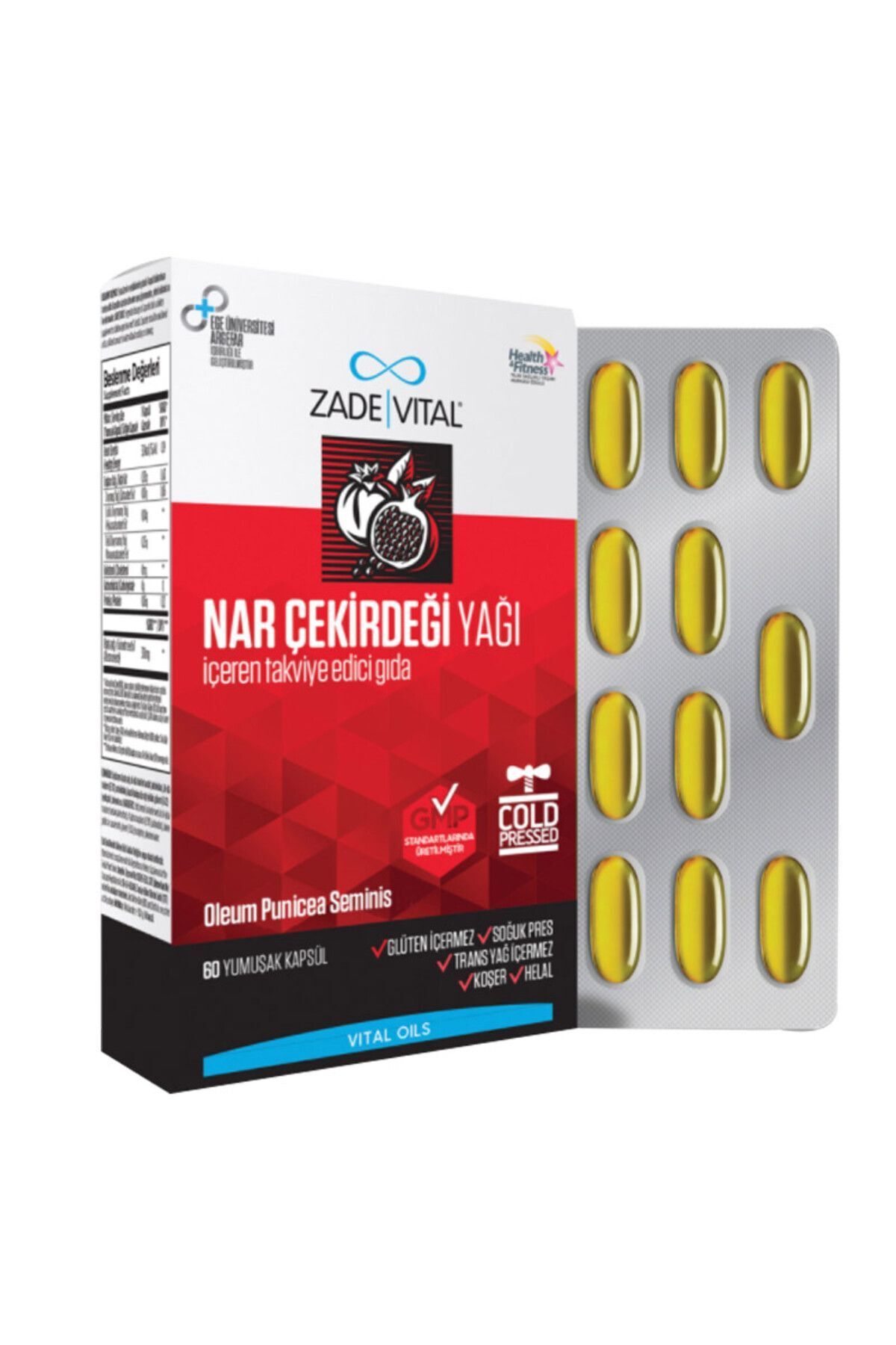 Zade Vital Nar Çekirdeği Yağı 400 Mg 60 Kapsül 8690712011993