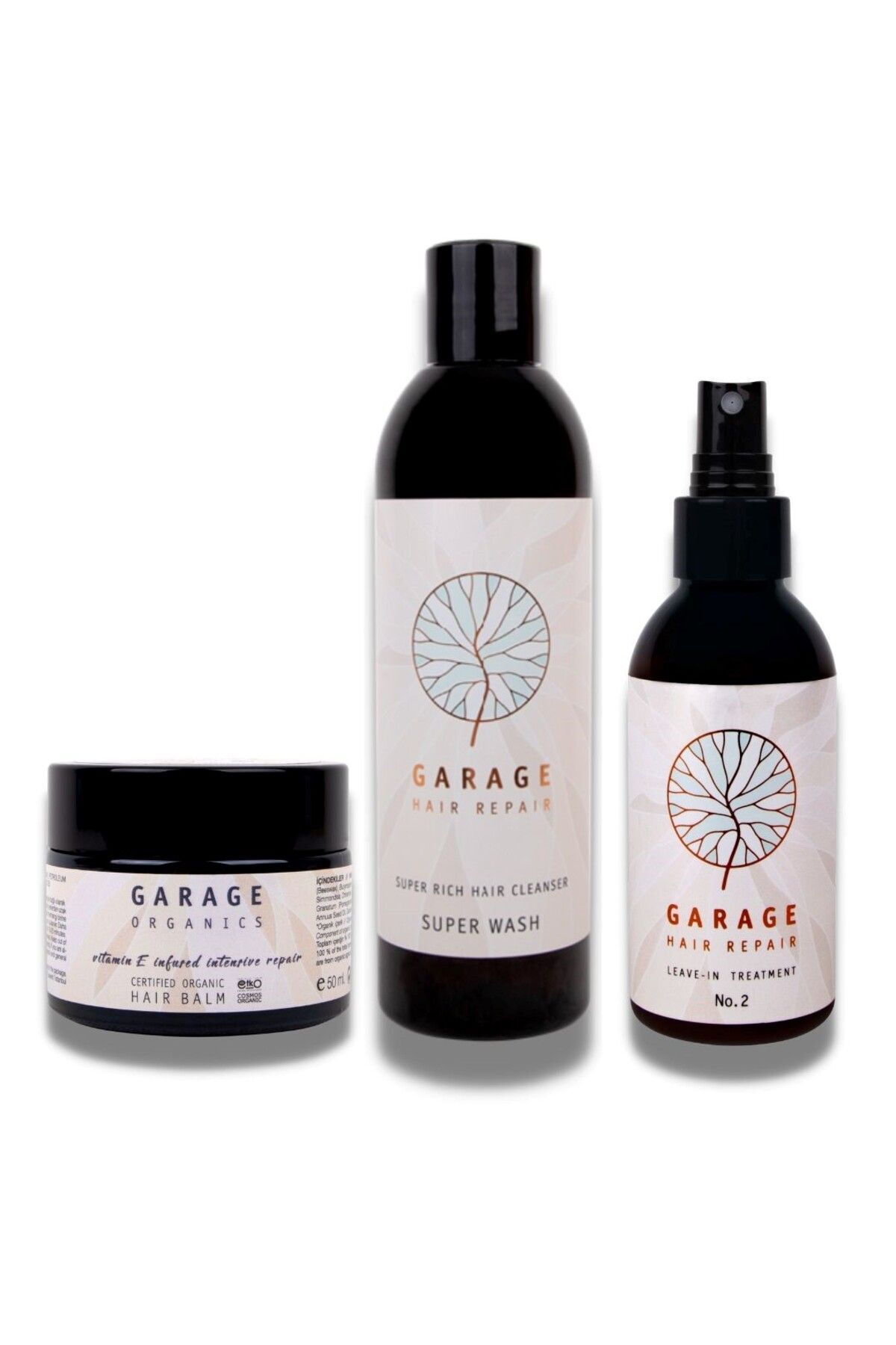 Garage Organics Yoğun Bakım Seti - Super Wash+No.2 Sprey+Hair Balm