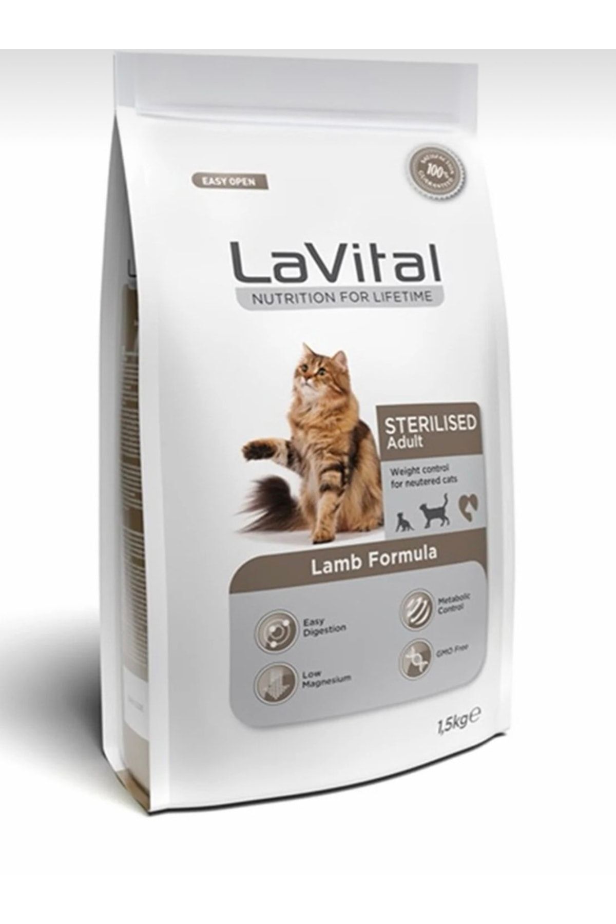 La Vital Kilo Kontrolü Için Kuzulu Kısırlaştırılmış Kedi Maması 1.5 Kg
