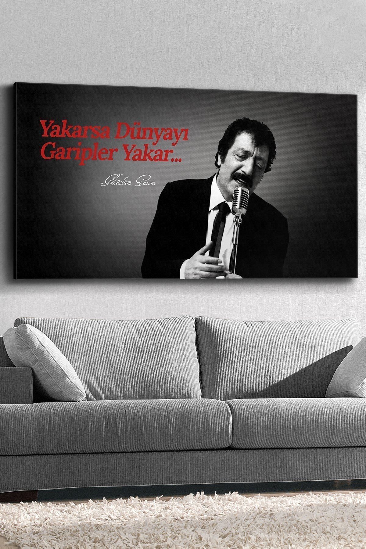Evinemoda Müslüm Gürses Yakarsa Dünyayı Garipler Yakar Kanvas-canvas Tablo