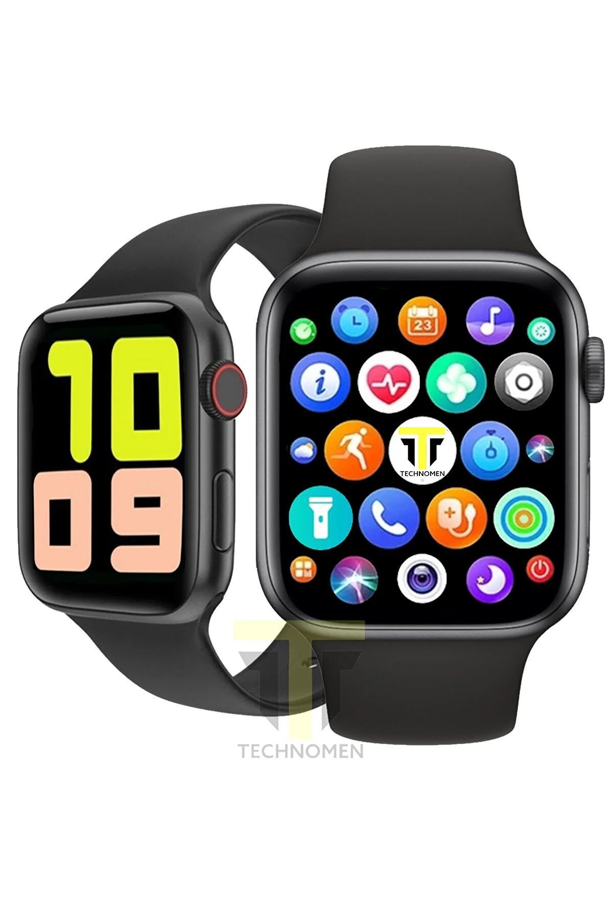 TECHNOMEN Akıllı Saat Türkçe Menülü Nabız& Tansiyon Ölçer Arama Özellikli ios&anroid Çift Tuş Smartwatch