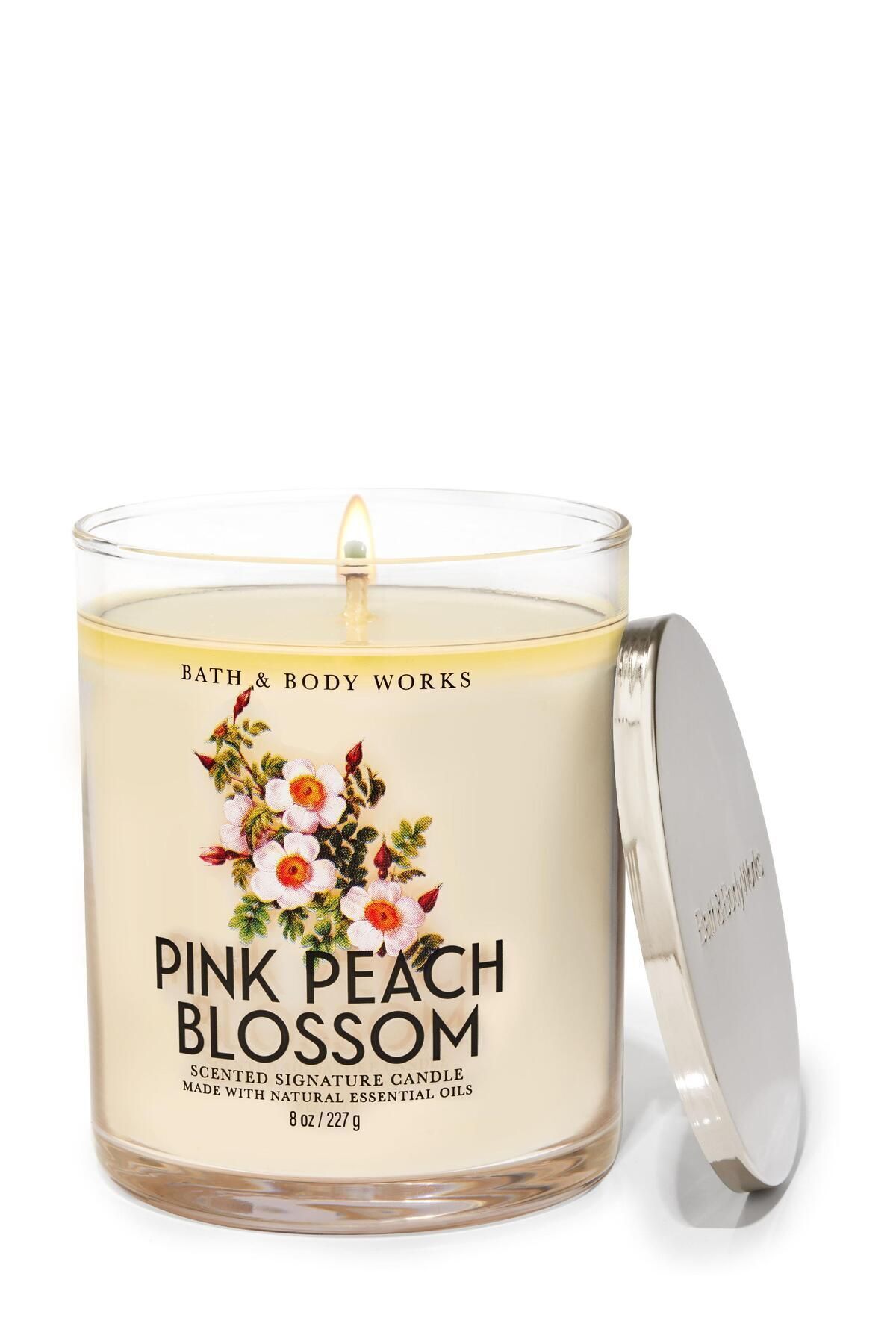 Bath & Body Works Pink Peach Blossom Orta Boy Mum 227 ml