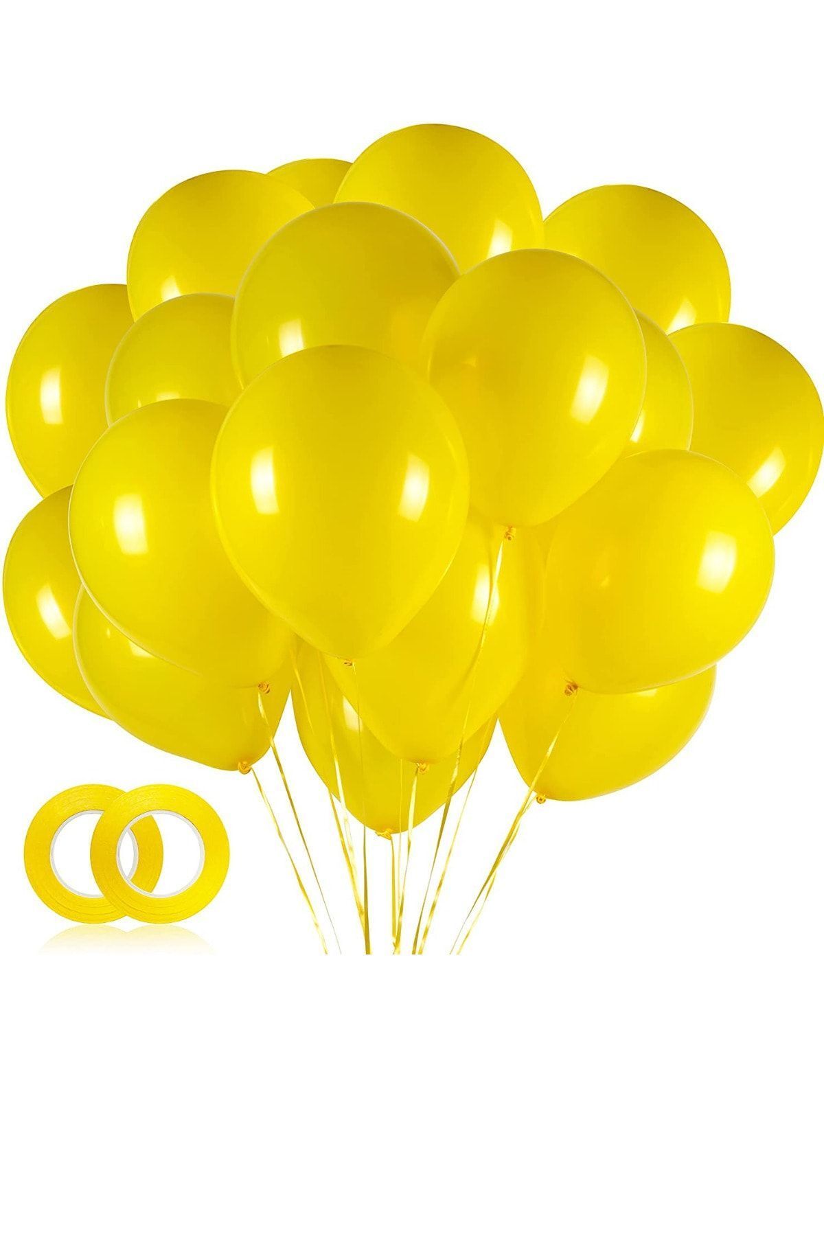 ELGALA Balon Parlak Helyum Balon 10 Adet Sarı Renk