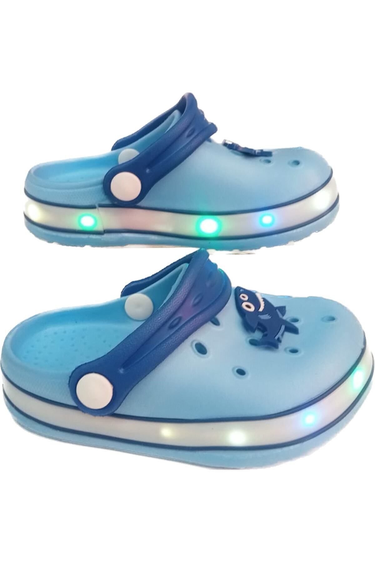 Sonimix mavi çocuk ışıklı taban terlik sandalet