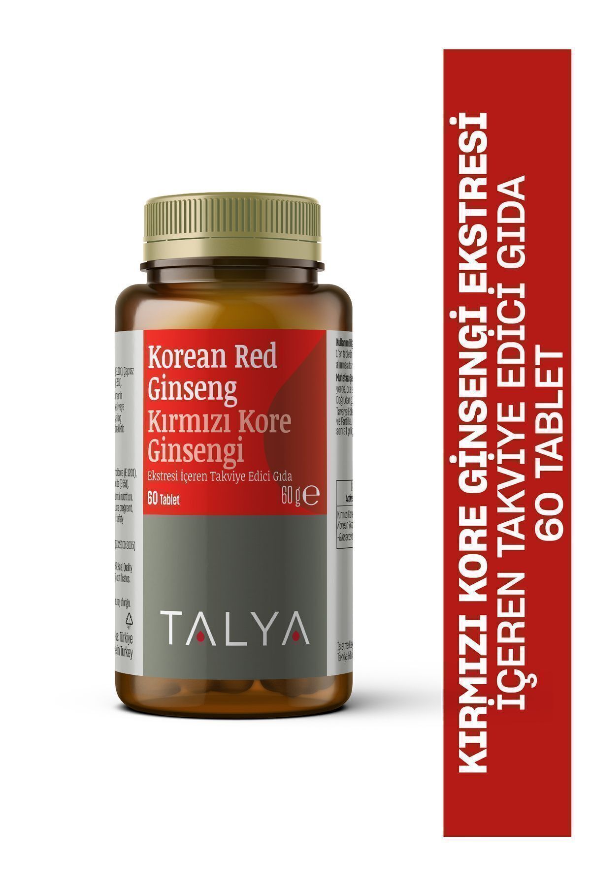 Talya Korean Red Ginseng Kırmızı Kore Ginsengi Ekstresi Içeren Takviye Edici Gıda, 60 Tablet