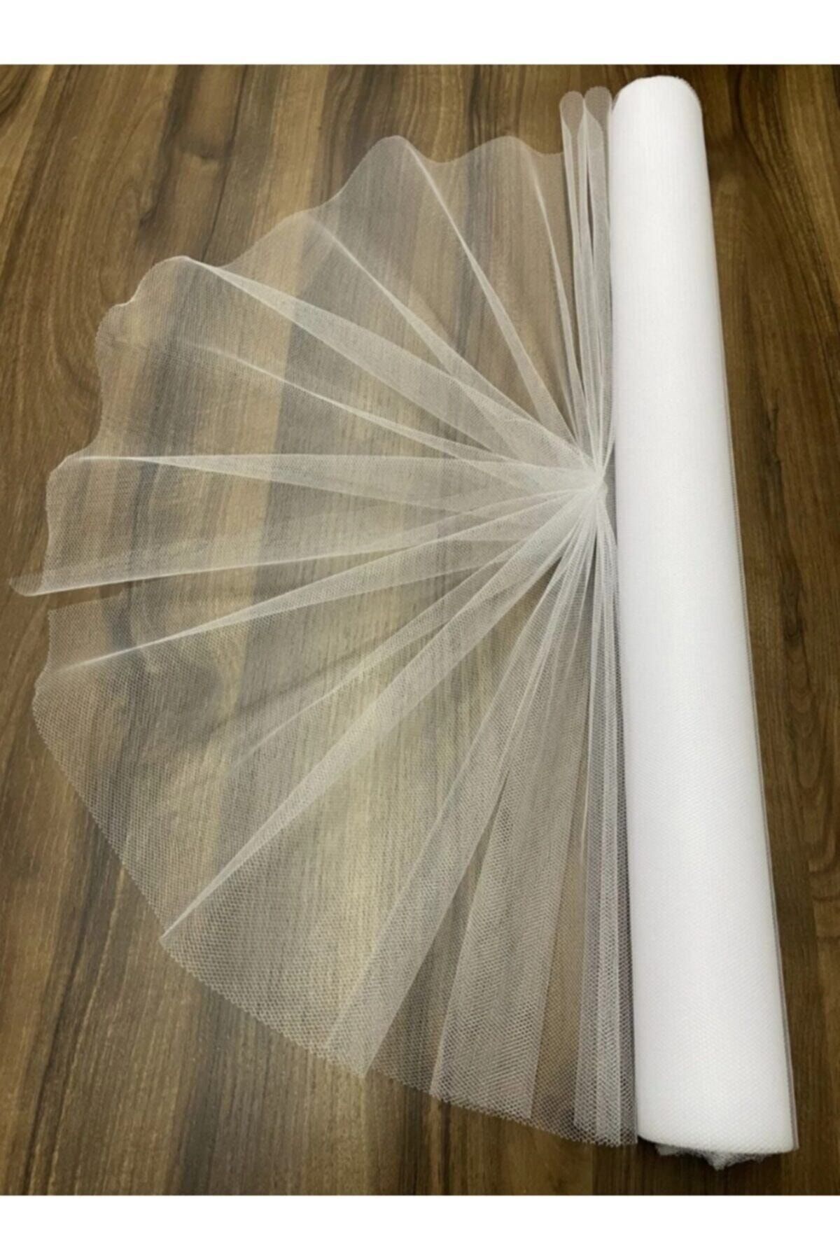 Yeni Moda Boncuk & Tuhafiye Kristal Tül Bohça Süsleme 100x150 Tülü Beyaz
