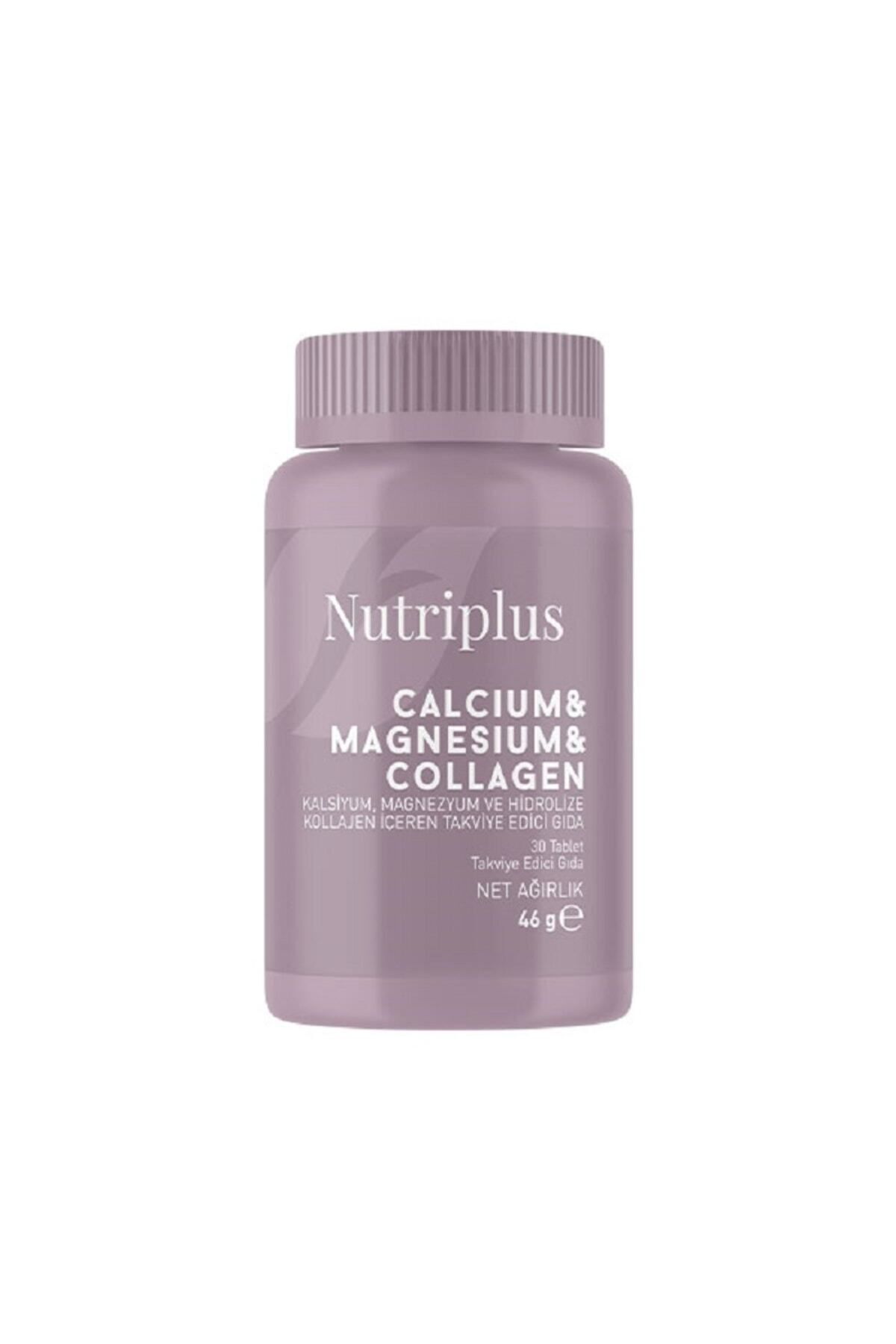 Farmasi Nutriplus Kalsiyum Magnezyum ve Hidrolize Kollajen İçeren Takviye Edici Gıda 30 Tablet