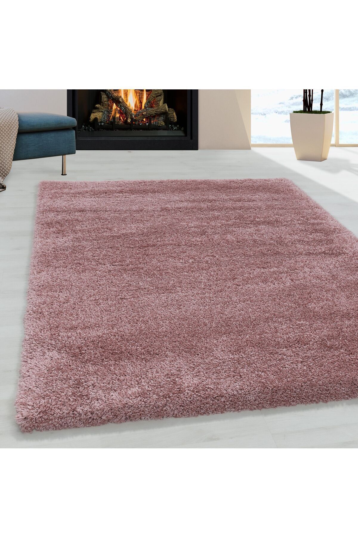 Estiva Home Coco Modern Shaggy Oda Halısı 0221xa Gül Kurusu