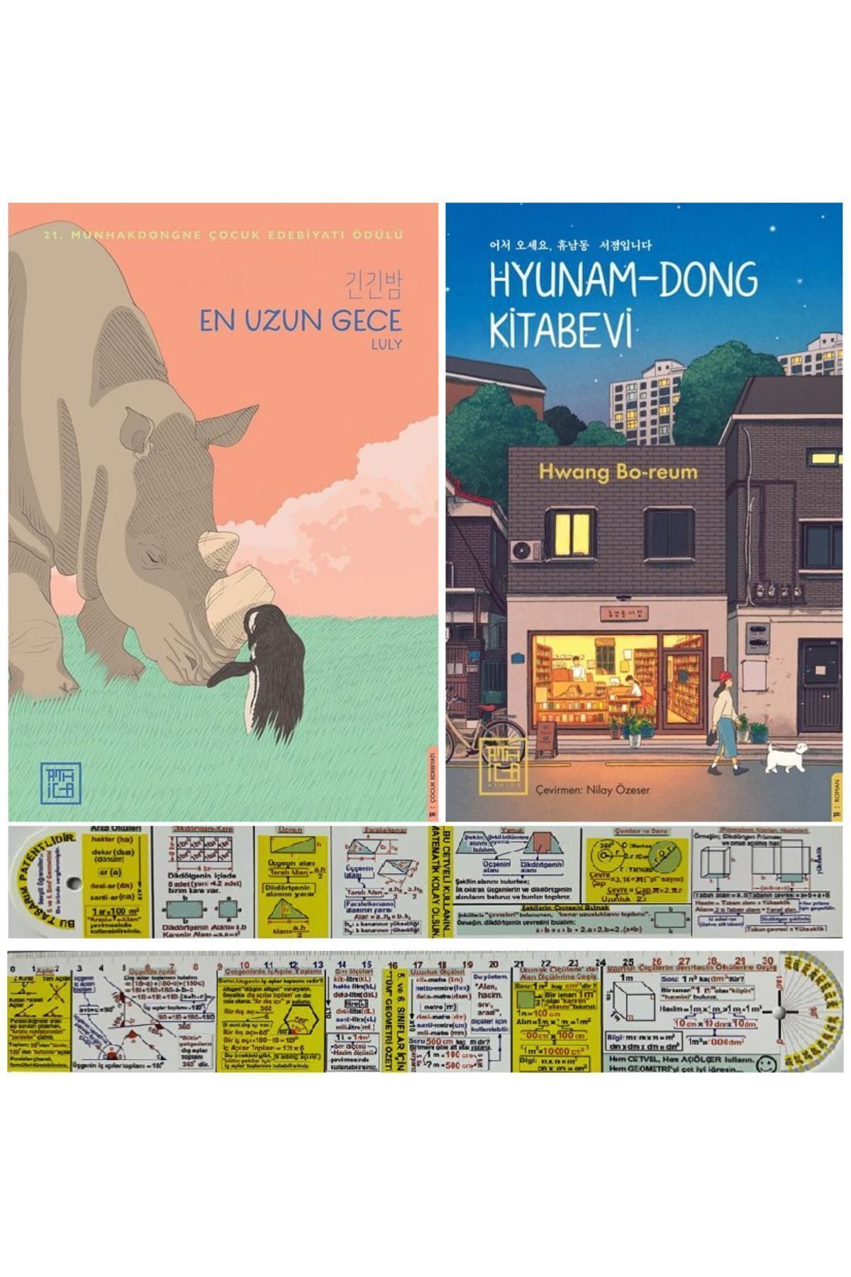 Gerekli Şeyler Yayıncılık En Uzun Gece (Çizgi Roman) + Hyunam-Dong Kitabevi (Roman) 2 Kitap Set + Matematik Öğreten Ayraç