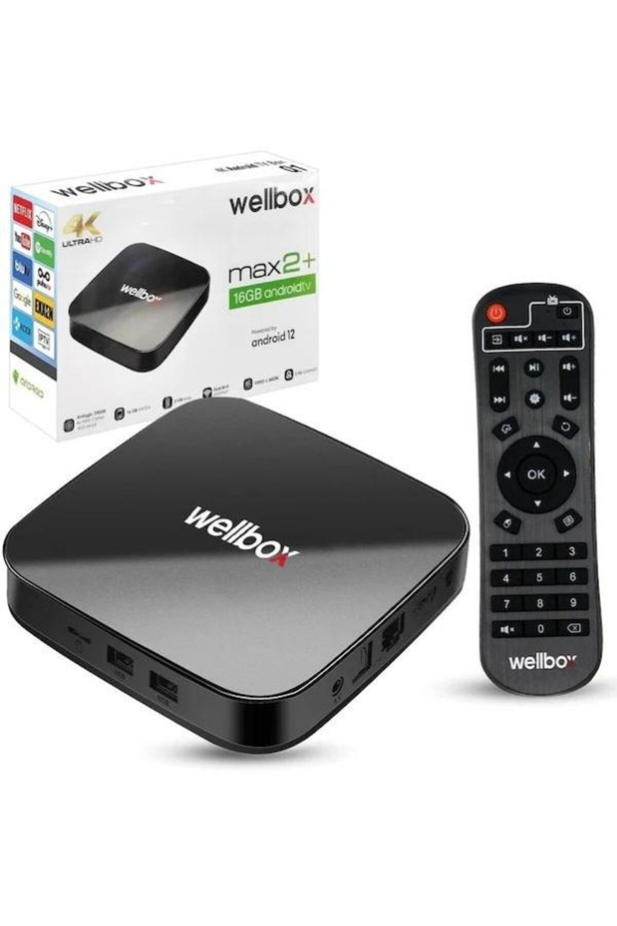 wellbox Max2 Android Tv Box Tvbox-andorid box Iptv Media Player 2gb Ram 16GB Hafıza Android 12