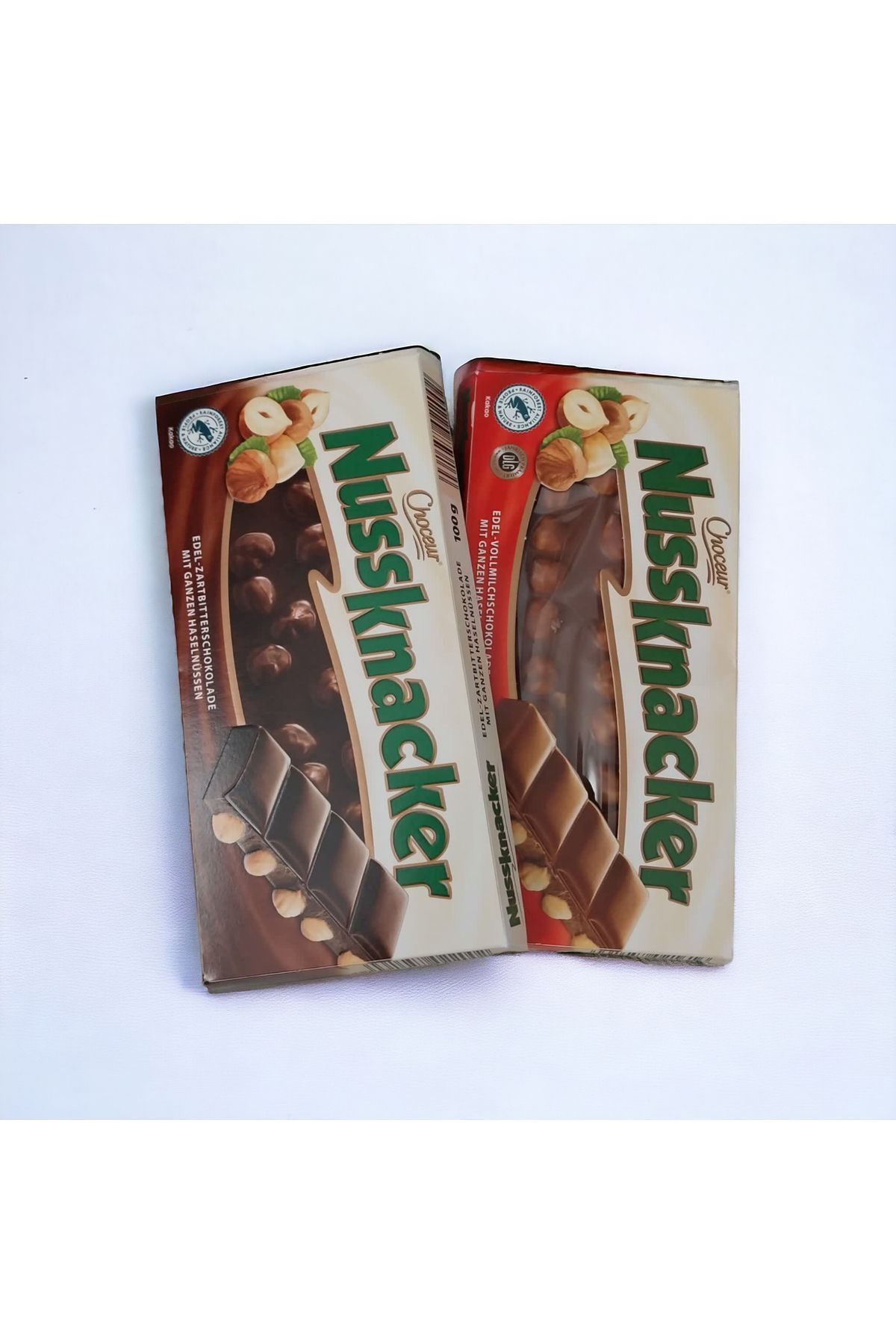 Choceur 2 Adet Nussknacker (1X BİTTER & 1X SÜTLÜ) Fındıklı 2 X 100gr Alman Çikolatası