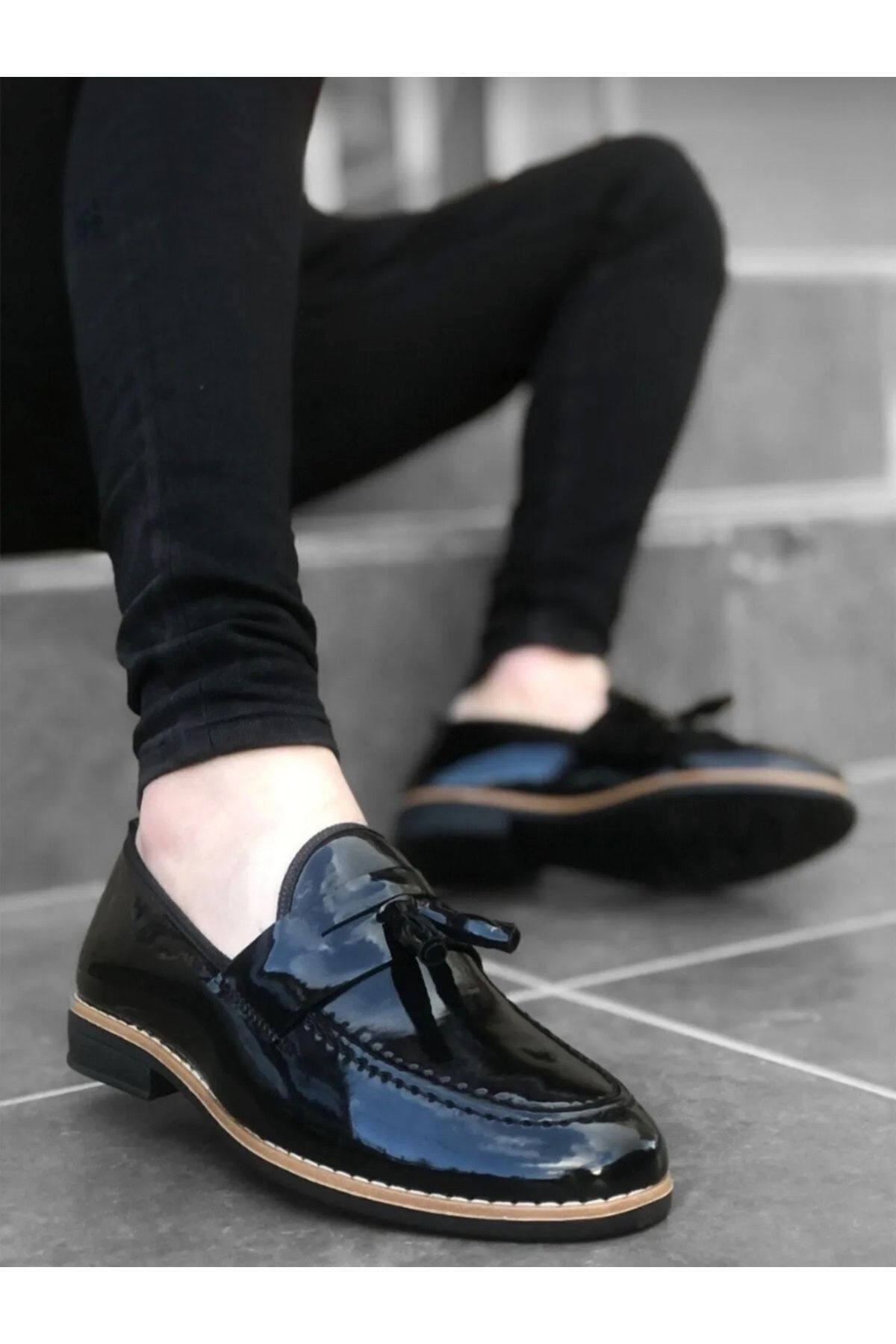 MerlitShoes Erkek Püsküllü Ortopedik Iç Tabanlı Klasik Ayakkabı