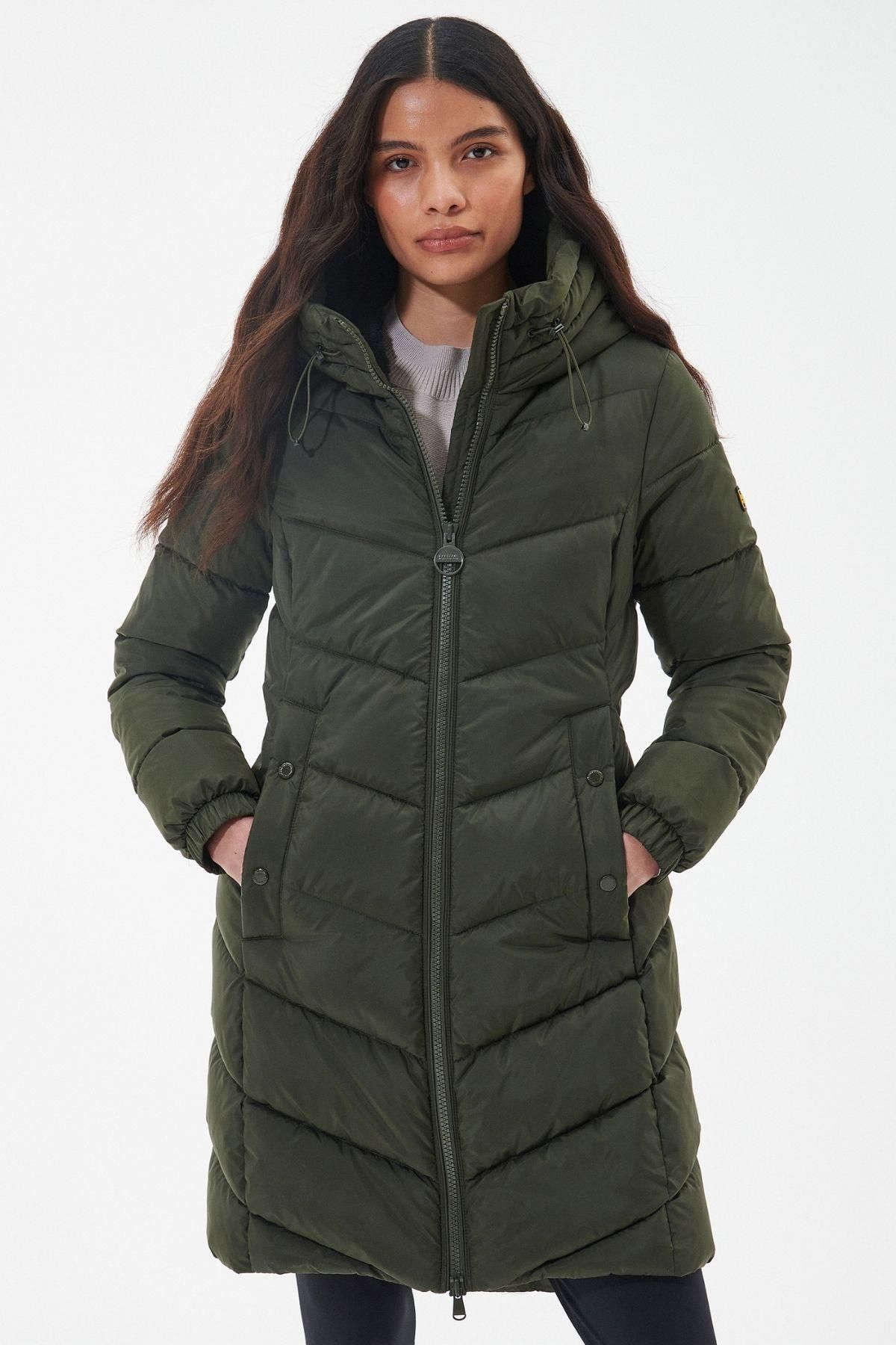 Barbour long puffer coat top