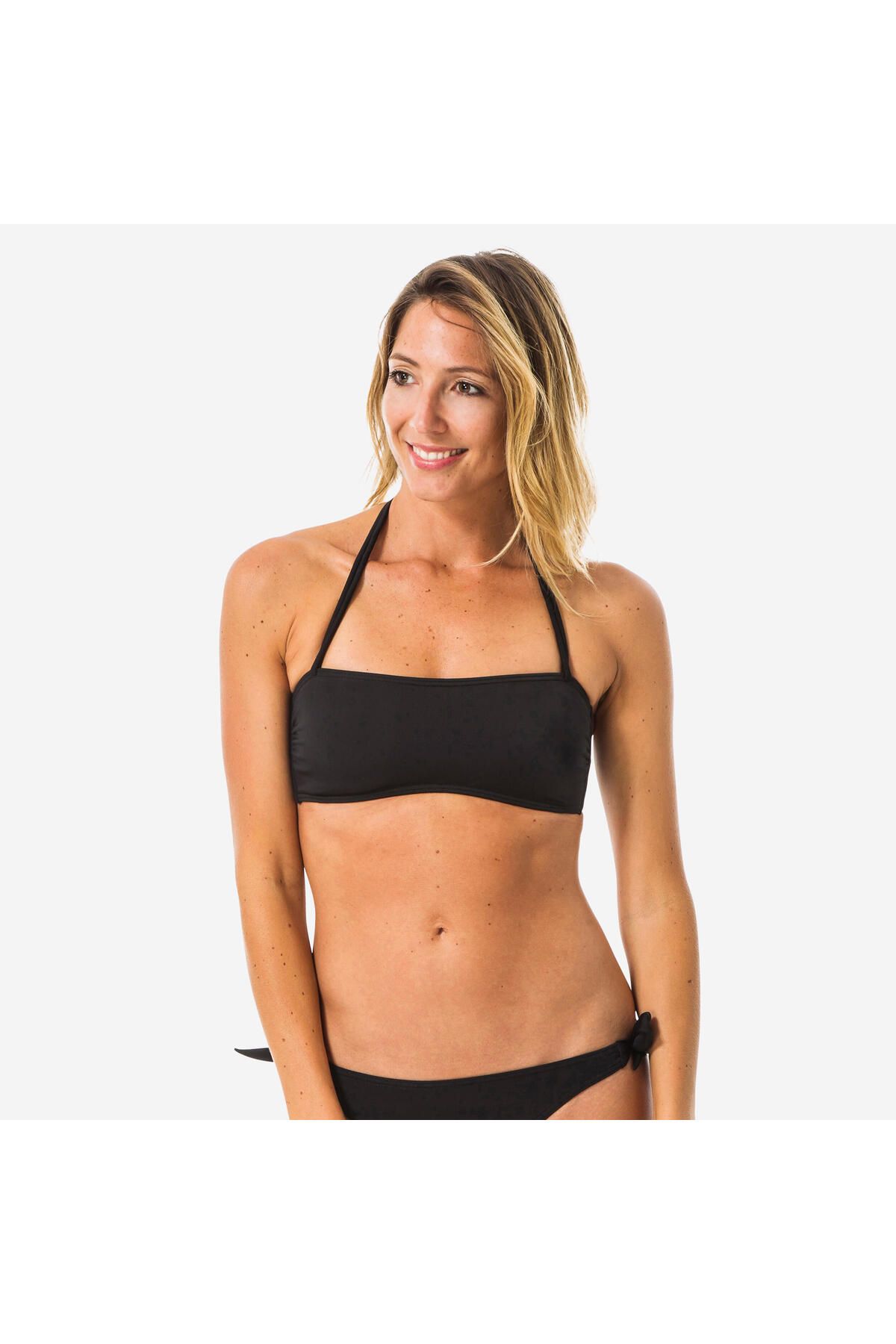 Decathlon Straplez Bikini Üstü - Çıkarılabilir Göğüs Pedli - Siyah - Laura