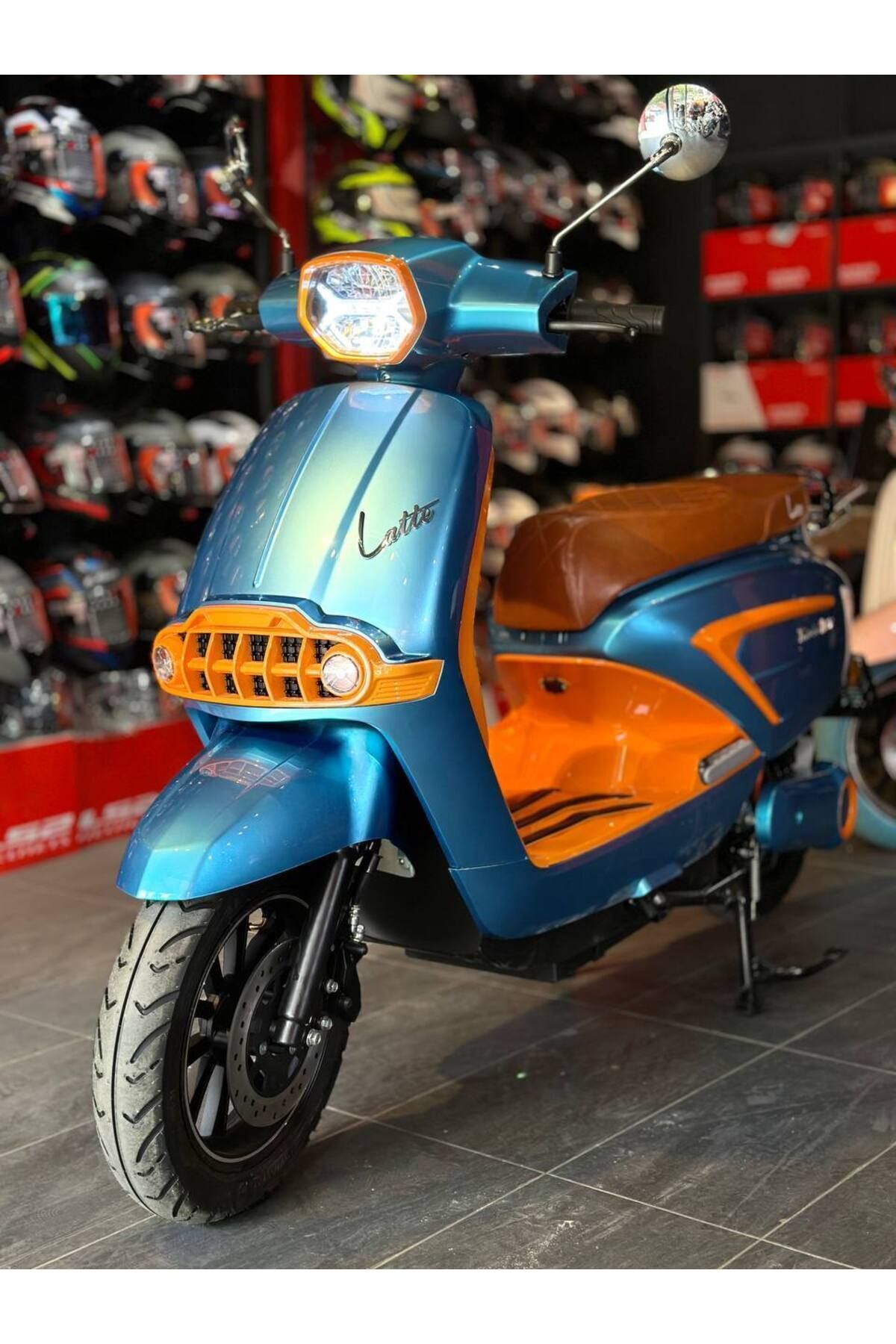 Motolux Latte Mavi 6 Akülü Elektrikli Motosiklet
