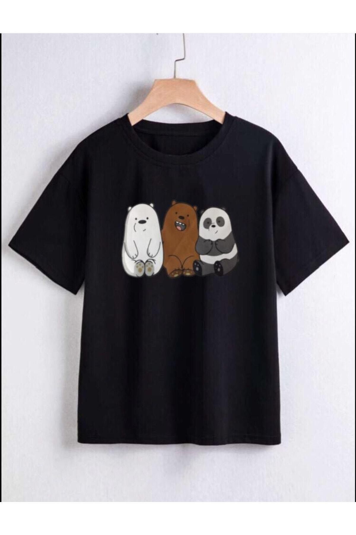 REMESA Pandalar Baskılı Kız/erkek Çocuk Tişört
