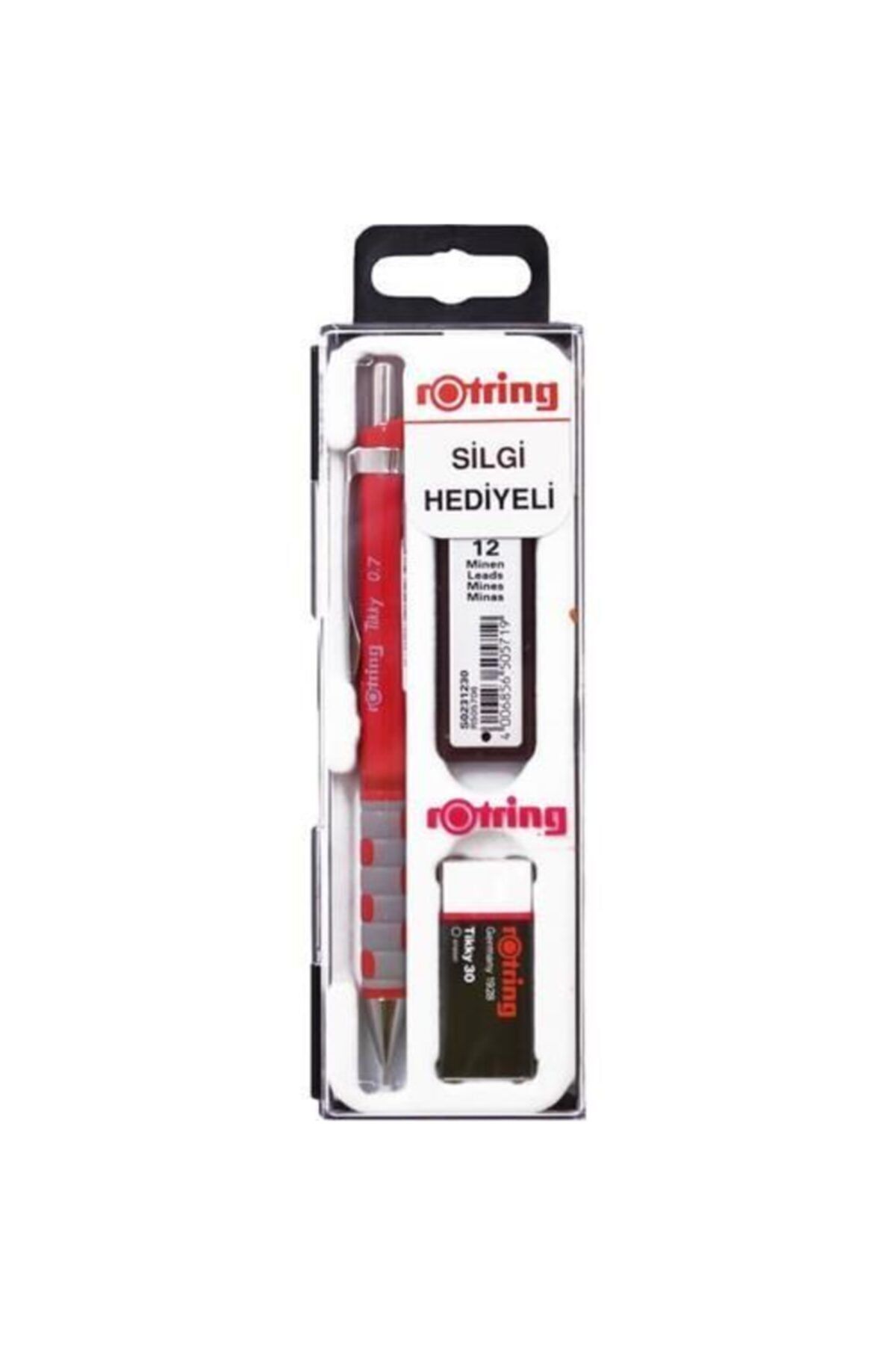 Rotring Tikky Okul Seti 0.7 Mm Kırmızı Versatil Kalem + Silgi + Uç