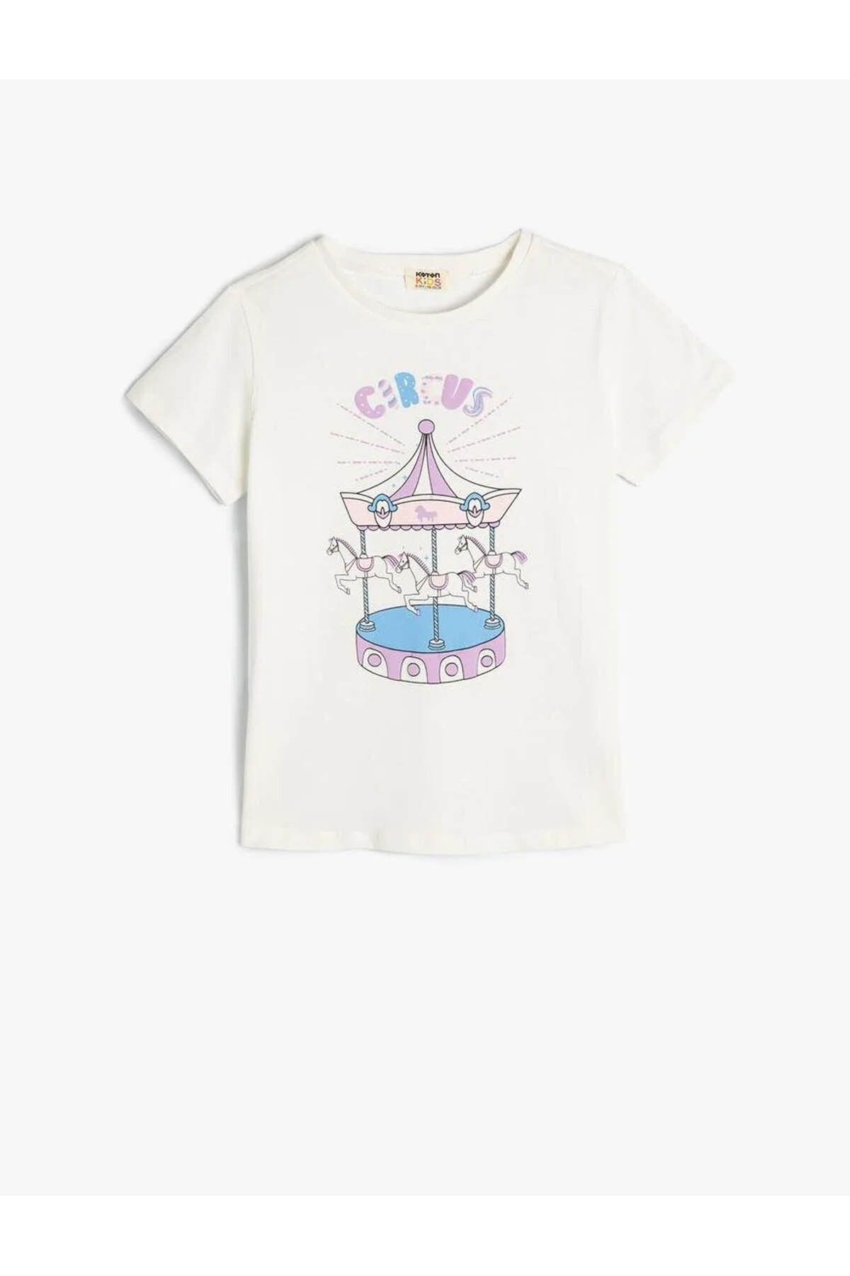Koton Kız Çocuk T-shirt Beyaz 4skg10232ak