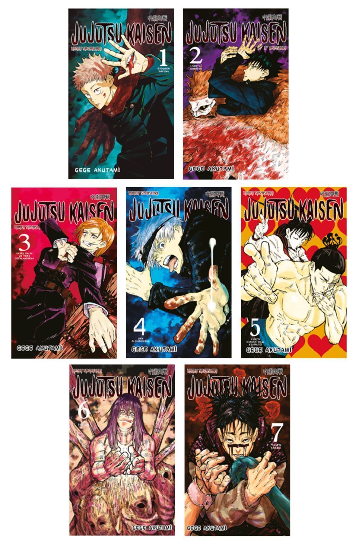 Gerekli Şeyler Yayıncılık Jujutsu Kaisen 1-2-3-4-5-6-7. Ciltler Manga Seti + Matematik Öğreten Ayraç