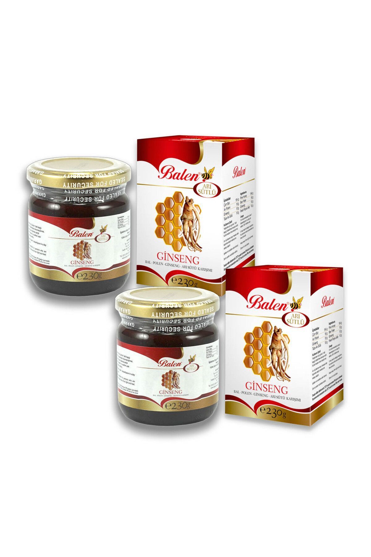 Balen Bal Polen Kırmızı Ginseng Arı Sütü Karışımı 2 X 230 gr