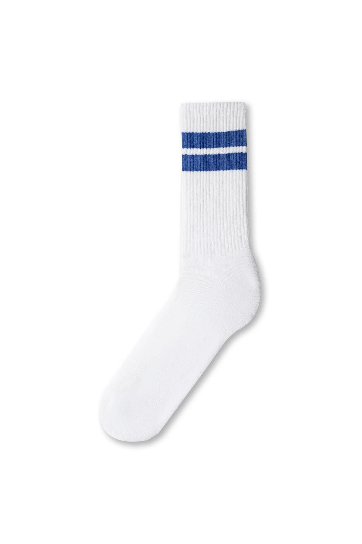 Katia & Bony Erkek Havlu Taban Uzun Konçlu Soket Çorap Beyaz Mavi