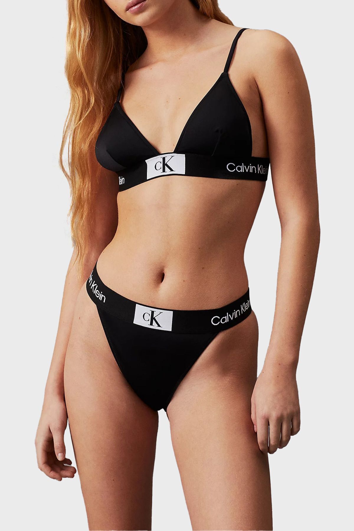 Calvin Klein Logolu Ayarlanabilir Omuz Askılı Bikini Üstü KW0KW02451BEH  BİKİNİ ÜSTÜ KW0KW02451