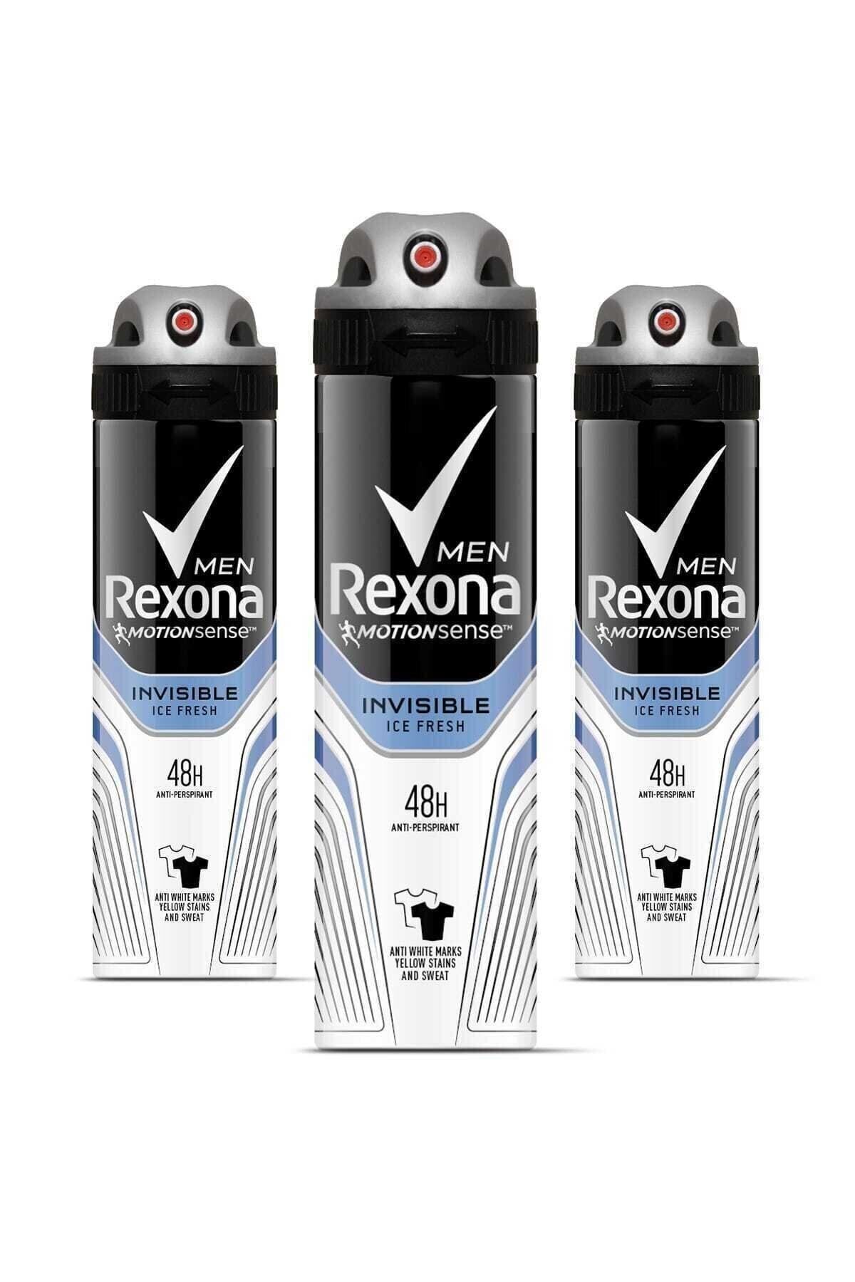 Rexona Erkek Deodorant Sprey Invisible Ice Fresh 150 ml X 3 Adet