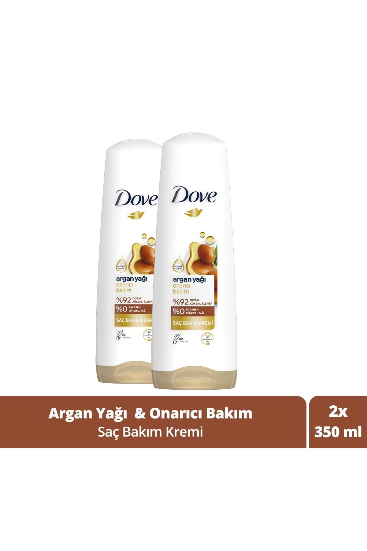 Dove Ultra Care Saç Bakım Kremi Onarıcı Bakım Argan Yağı 350 ml X2 Adet
