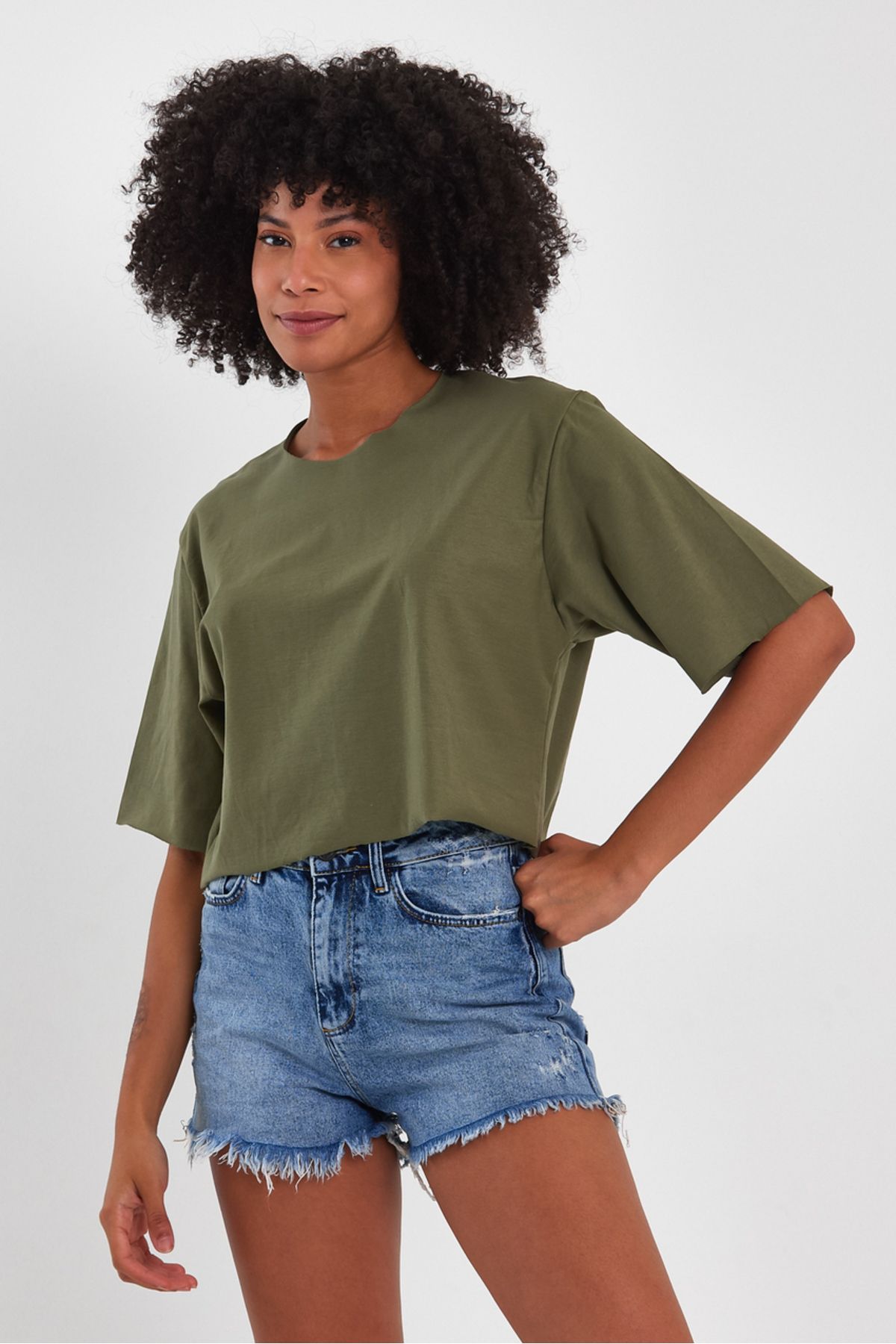 AMAZING CRASH Kadın Basic Oversize Crop
