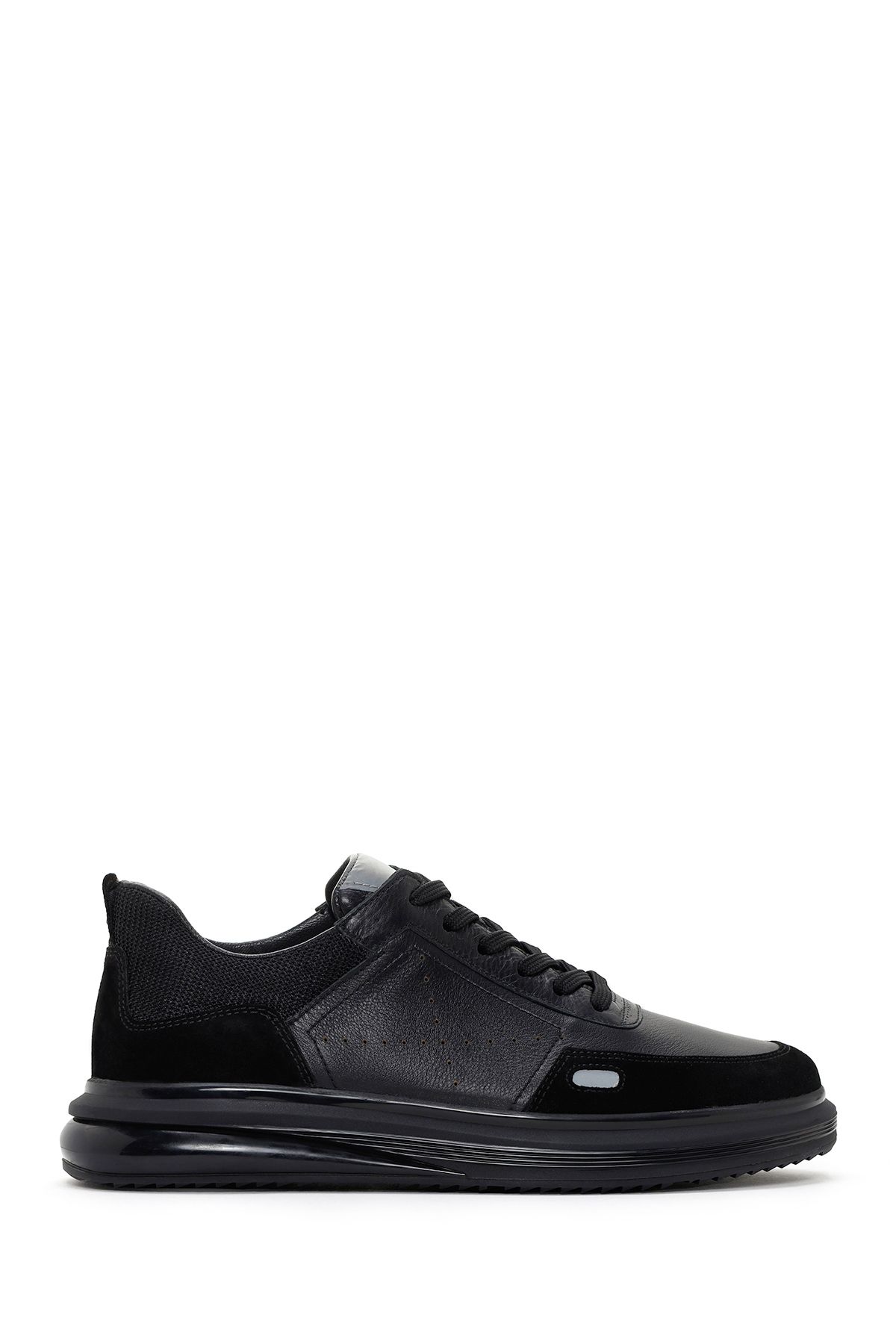 Derimod Erkek Siyah Bağcıklı Kalın Topuklu Deri Casual Sneaker 24sfd641914
