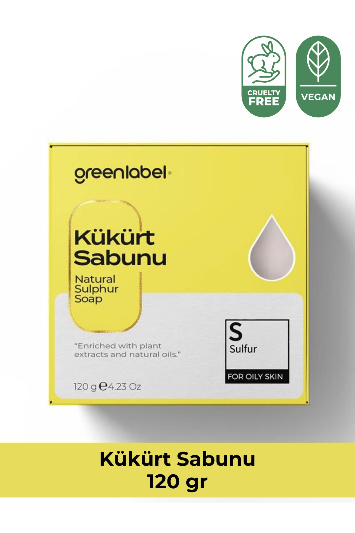 Green Label Kükürt Sabunu Natural Sebum Dengeleyici 120gr.