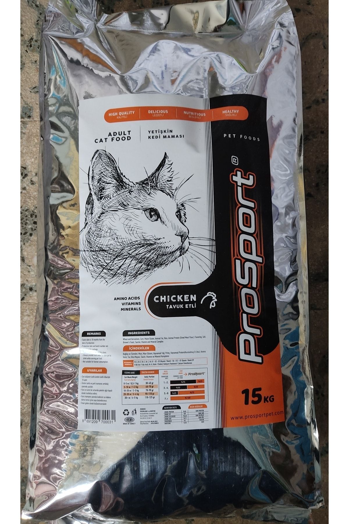 PRO-SPORT Prosport Tavuklu Yetişkin Kedi Maması 15 Kg
