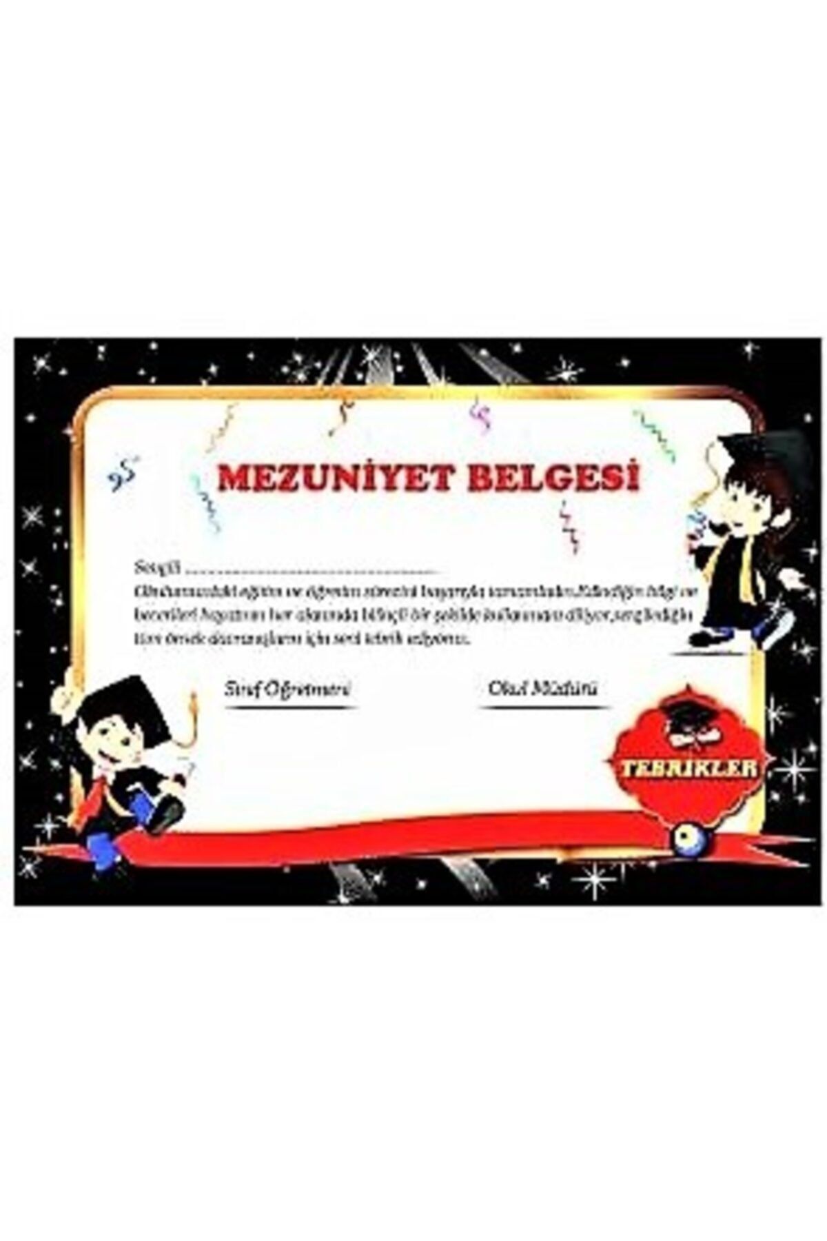 şahane parti Mezuniyet Belgesi 20 Adet A5 Boyut