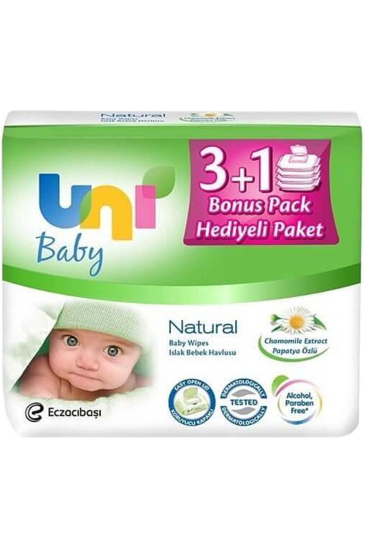 Uni Baby Natural 56 Yaprak 4'lü Paket Islak Mendil