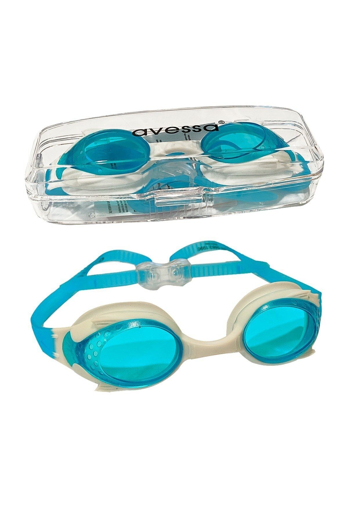 Avessa Mavi Beyaz Çocuk Yüzücü Gözlüğü - Deniz Gözlüğü - Havuz Gözlüğü - Gözlük