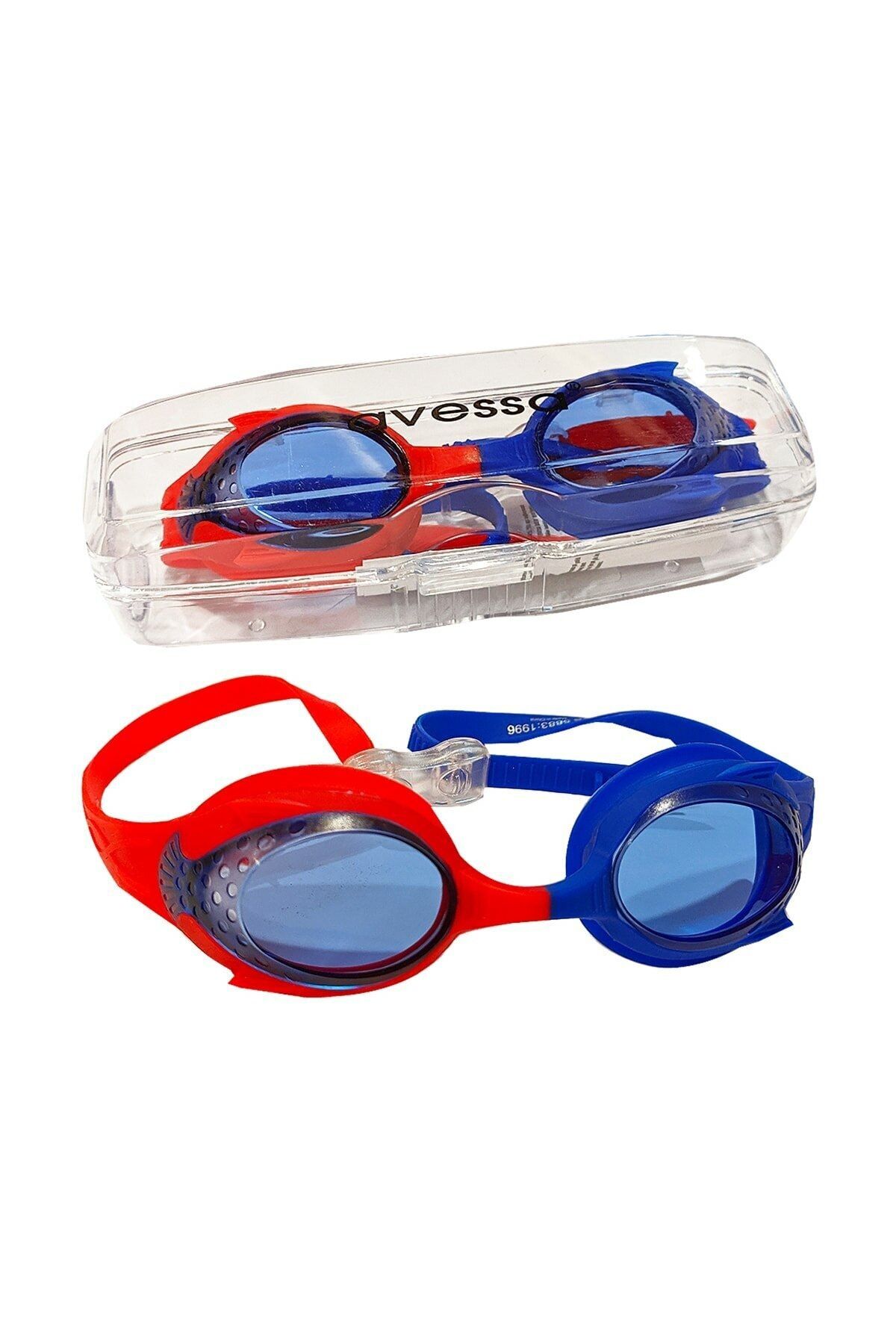 Avessa Mavi Kırmızı Çocuk Yüzücü Gözlüğü - Deniz Gözlüğü - Havuz Gözlüğü - Gözlük