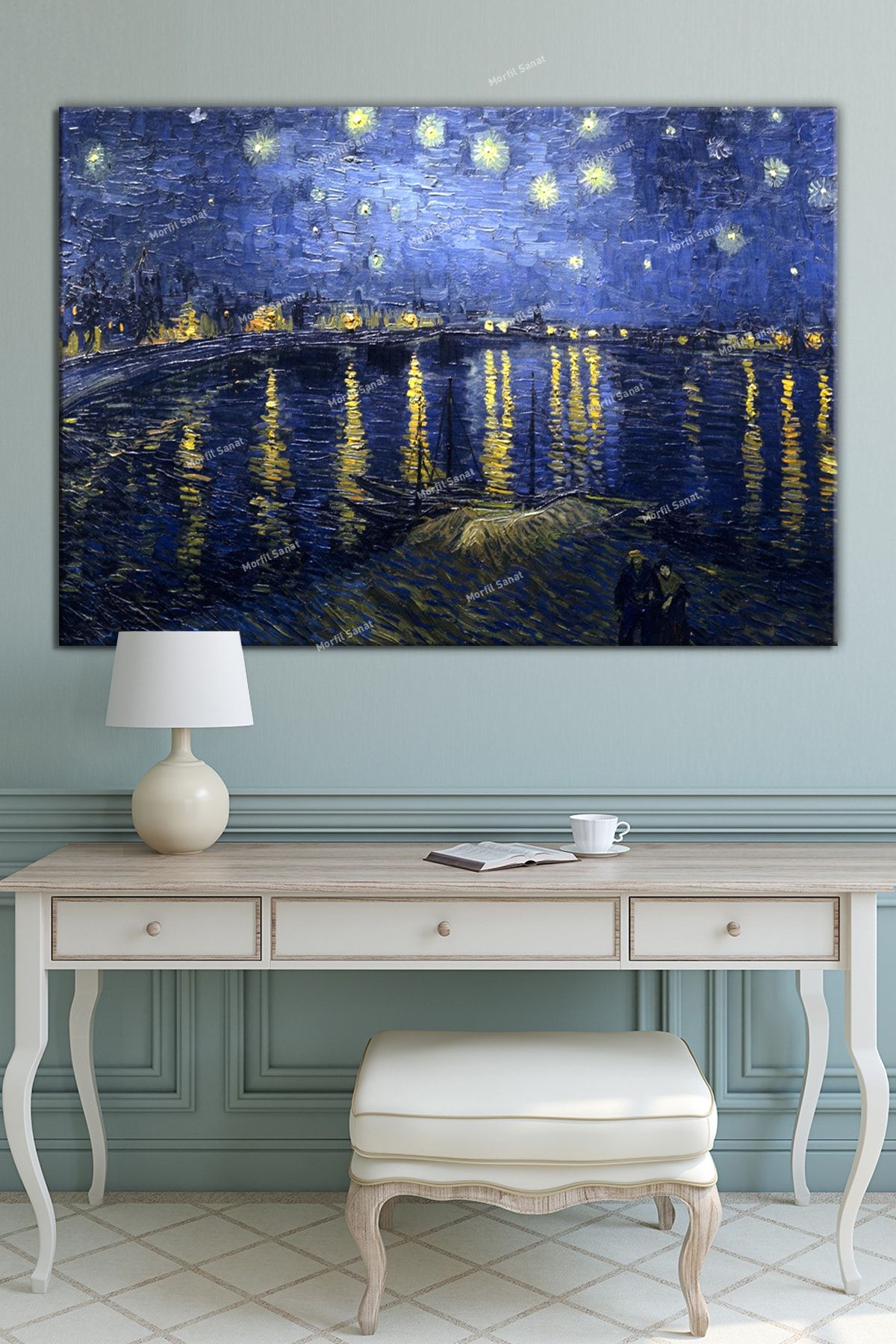 Morfil Sanat Atölyesi Vincent Van Gogh Stars Reflection Yıldızar Kanvas Tablo
