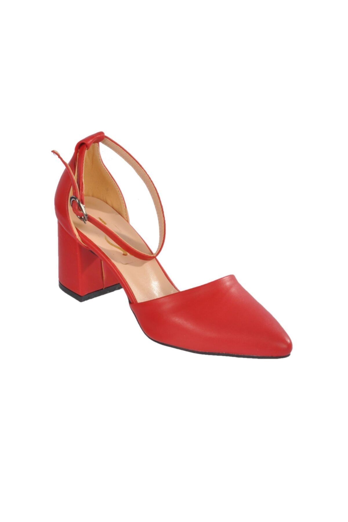 pabucmarketi Kırmızı Kadın Topuklu Ayakkabı