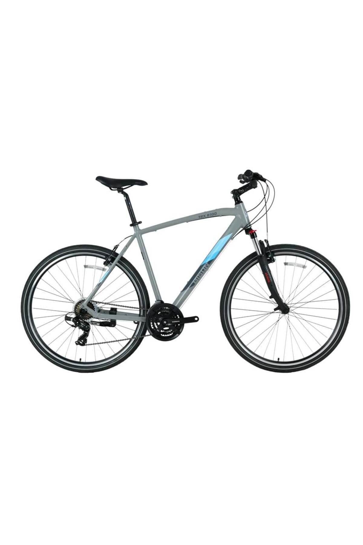 Bisan Trx 8100 Erkek Şehir Bisikleti 50cm V 28 Jant 21 Vites Açık Metalik Gri Yeşil Beyaz