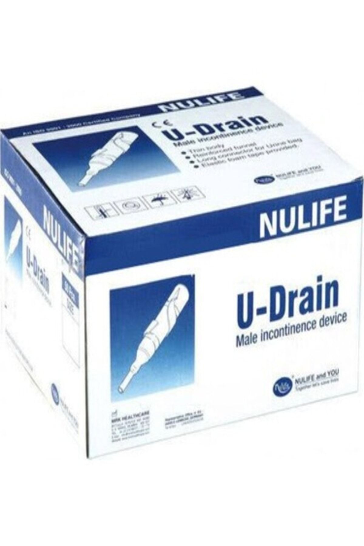 Nulife U-Drain Prezervatif Sonda 30mm - Yapışkan Şeritli - 50 Adet