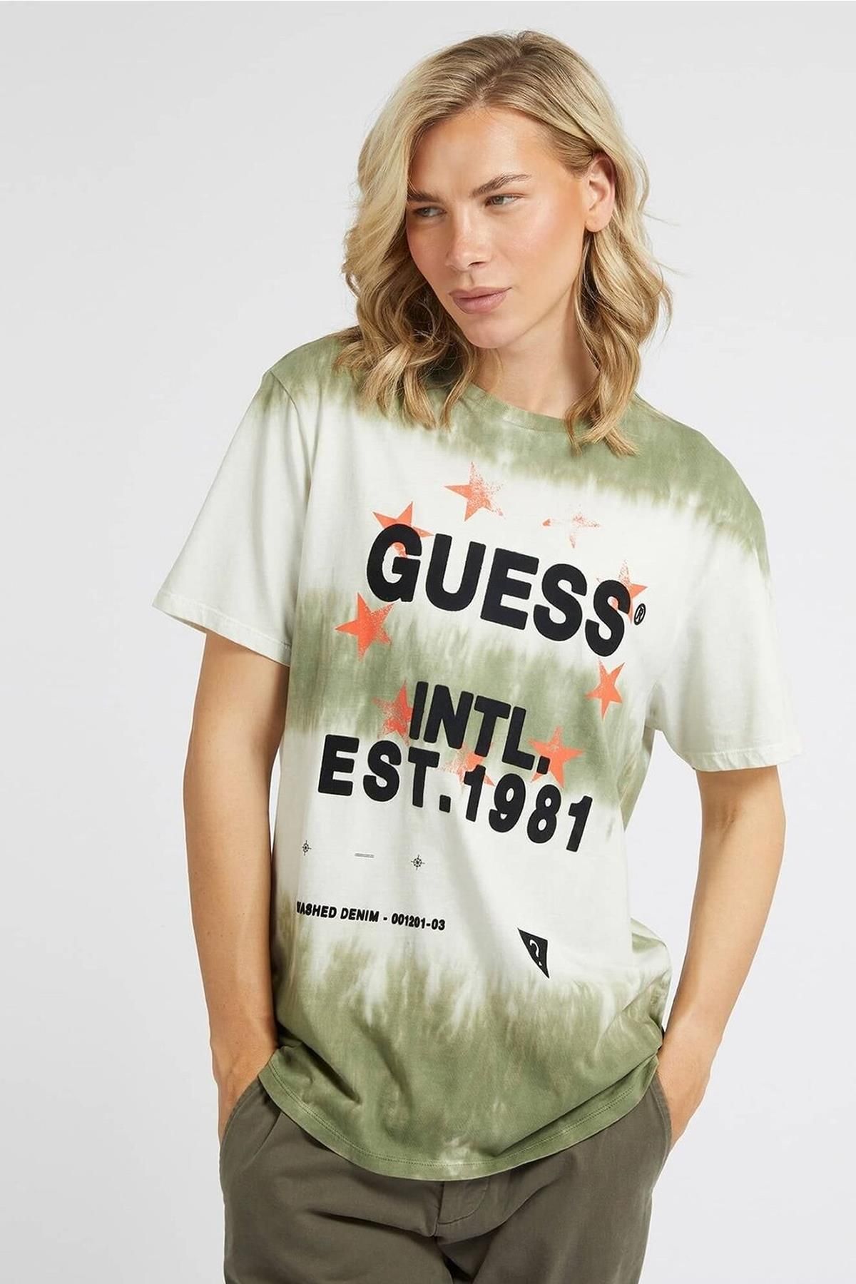 Guess Tıe Dye Erkek Slım Fıt Tshirt M2bı65kbdk4