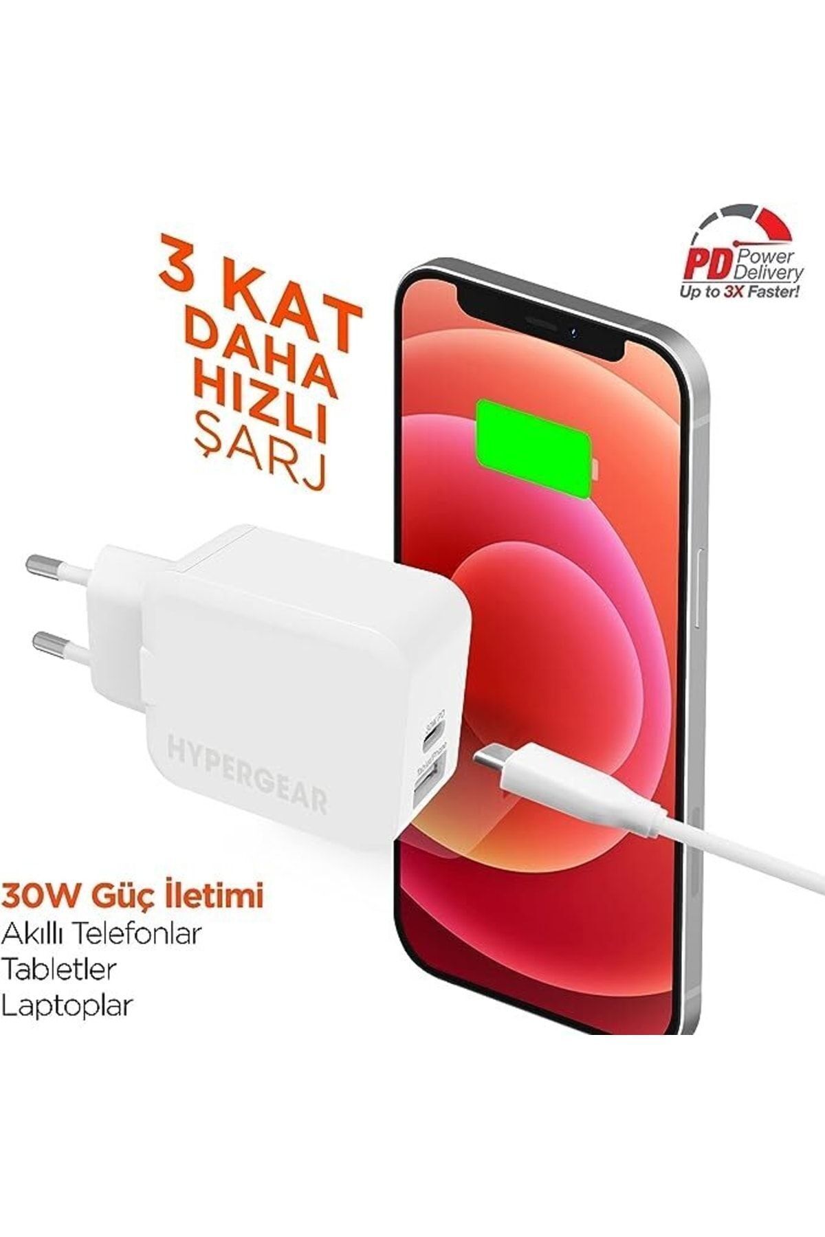 HyperGear 30w Usb-c Duvar Şarj Cihazı- Beyaz