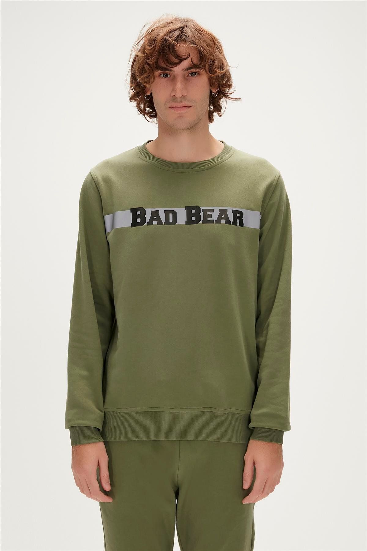 Bad Bear Reflect Bear Crewneck Thyme Yeşil Erkek Sweatshirt