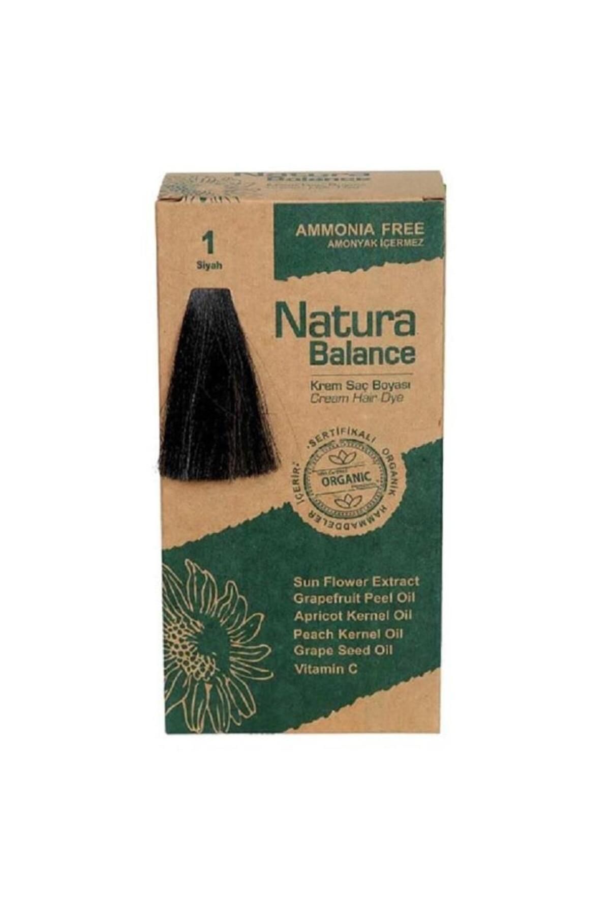 NATURABALANCE Natura Balance Organik Krem Saç Boyası 60 ml - 1 Siyah