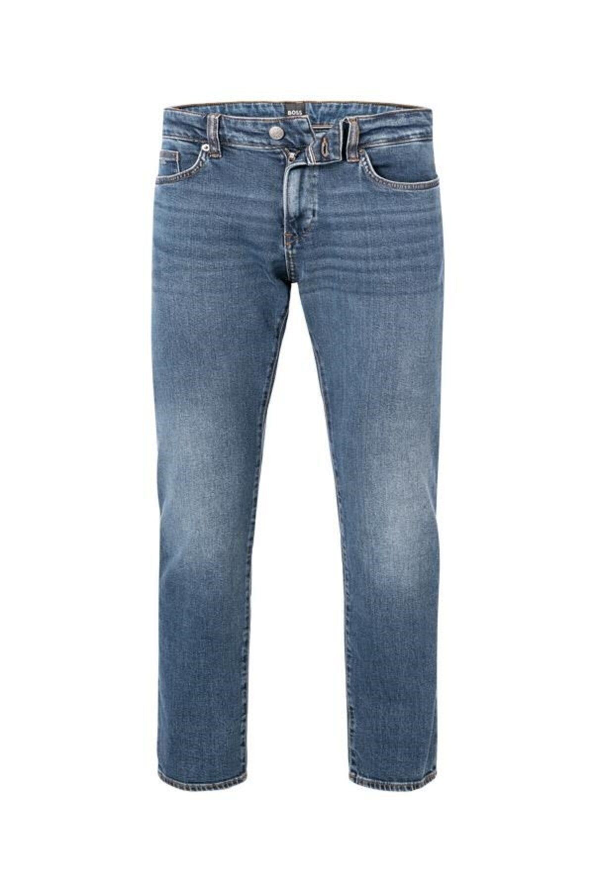 BOSS Erkek Denim Normal Belli Düz Model Günlük Kullanım Lacivert Jeans 50508402-423
